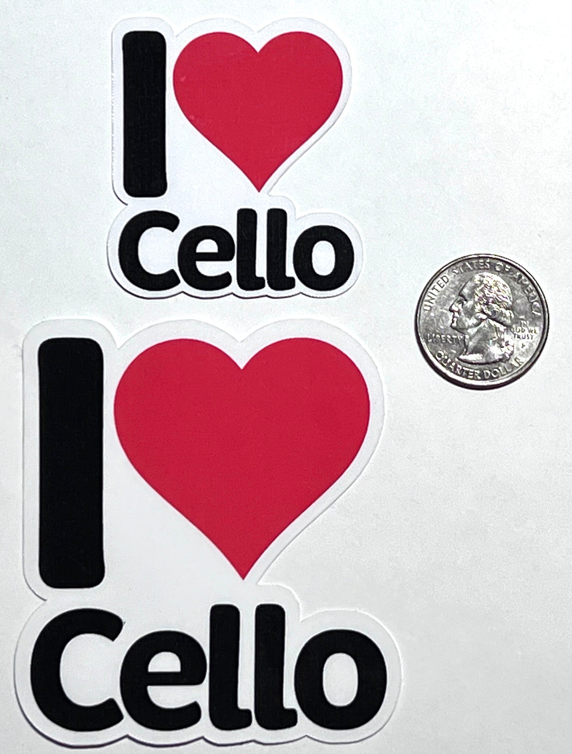 I Heart Cello Vinyl Sticker image 2