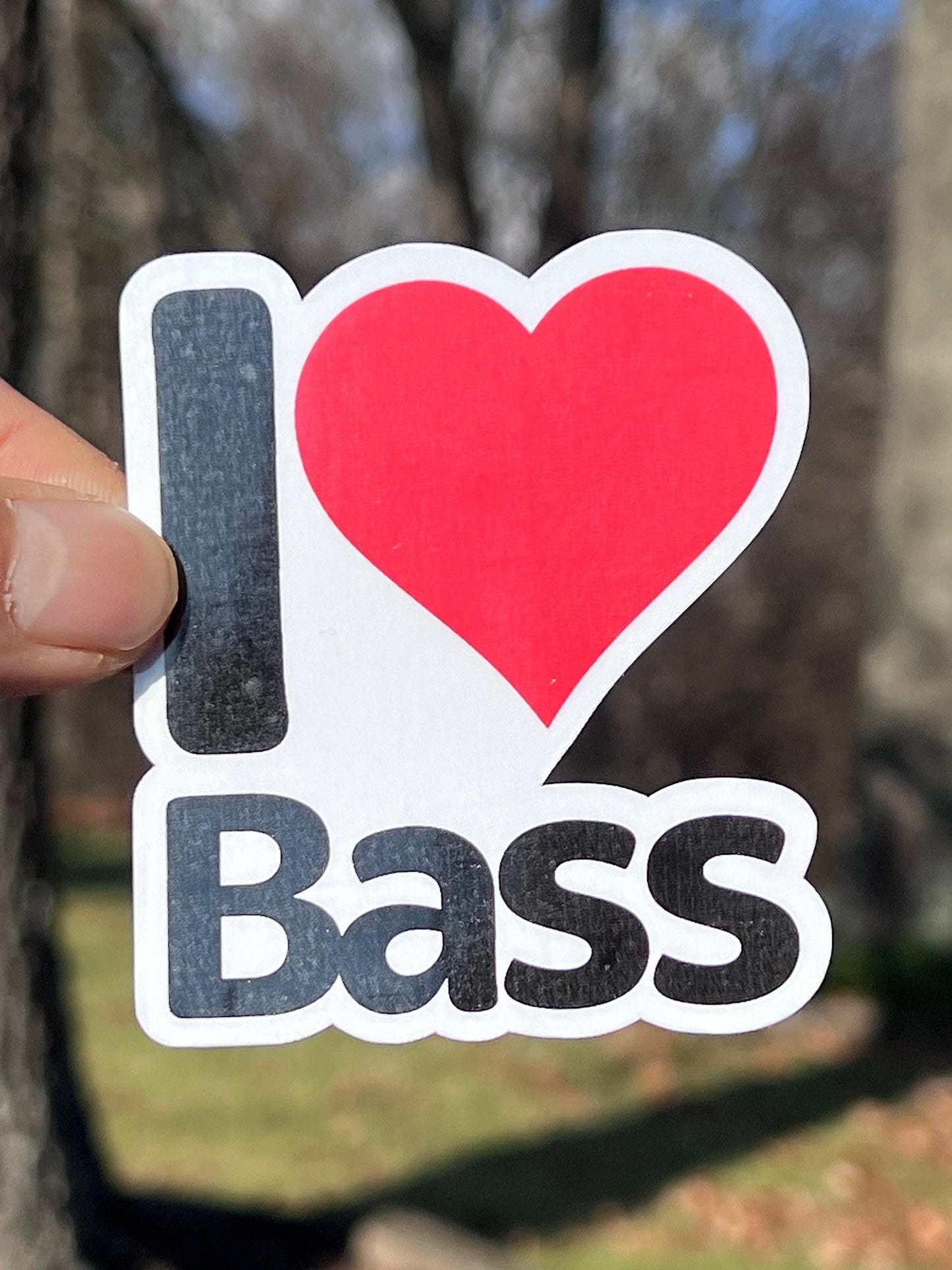 I Love Bass Vinyl Sticker
