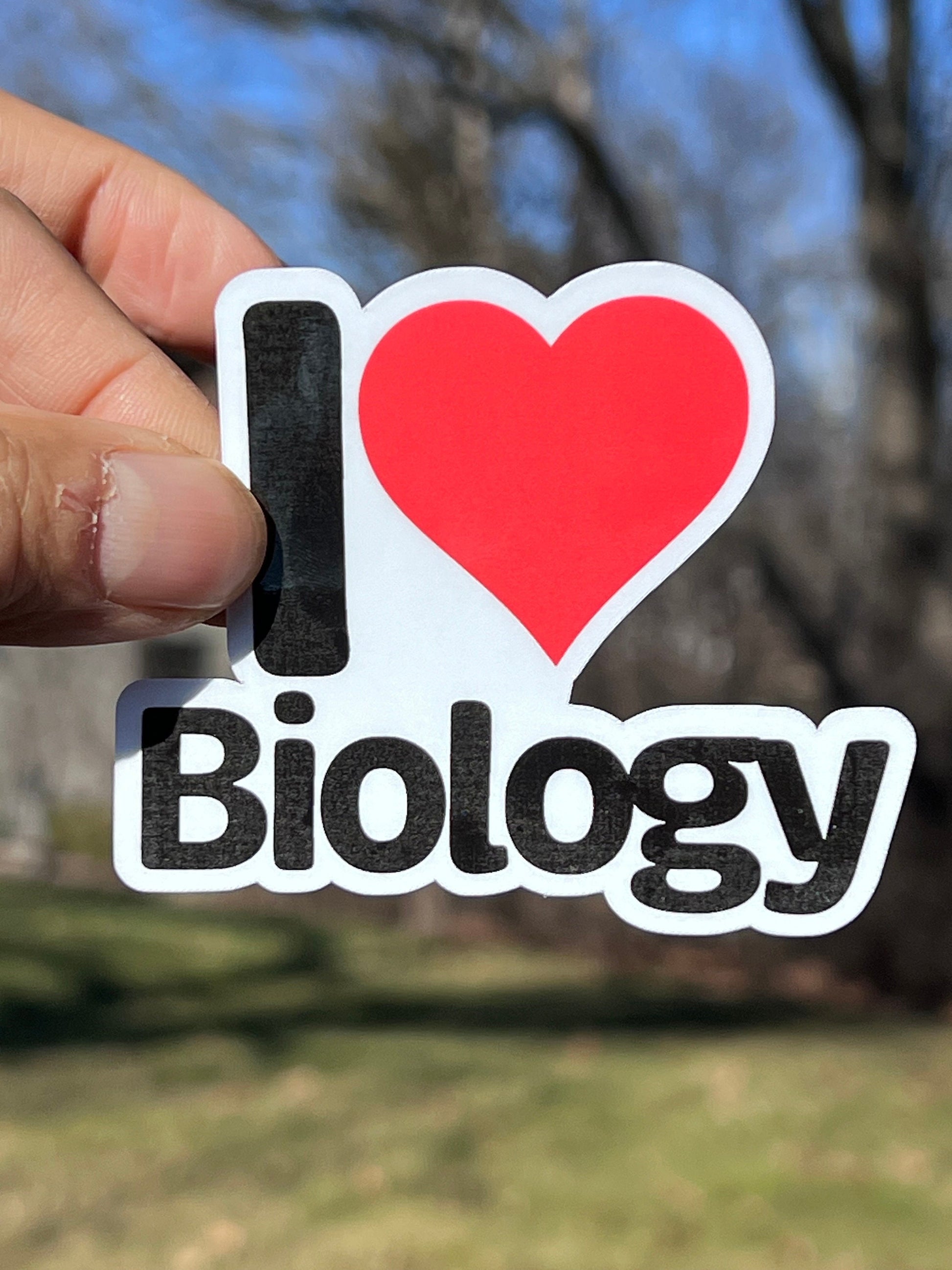I Heart Biology Vinyl Sticker