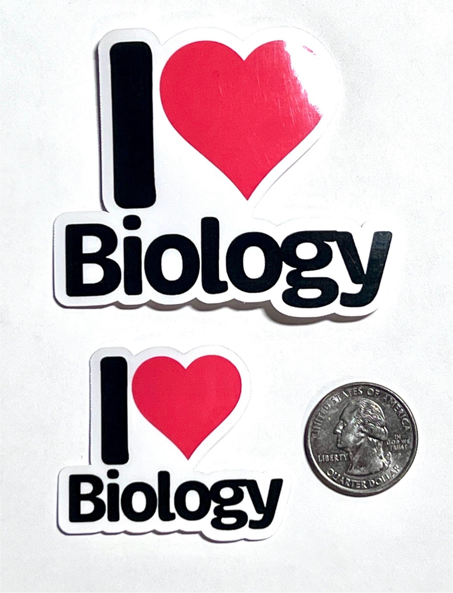 I Heart Biology Vinyl Sticker image 2