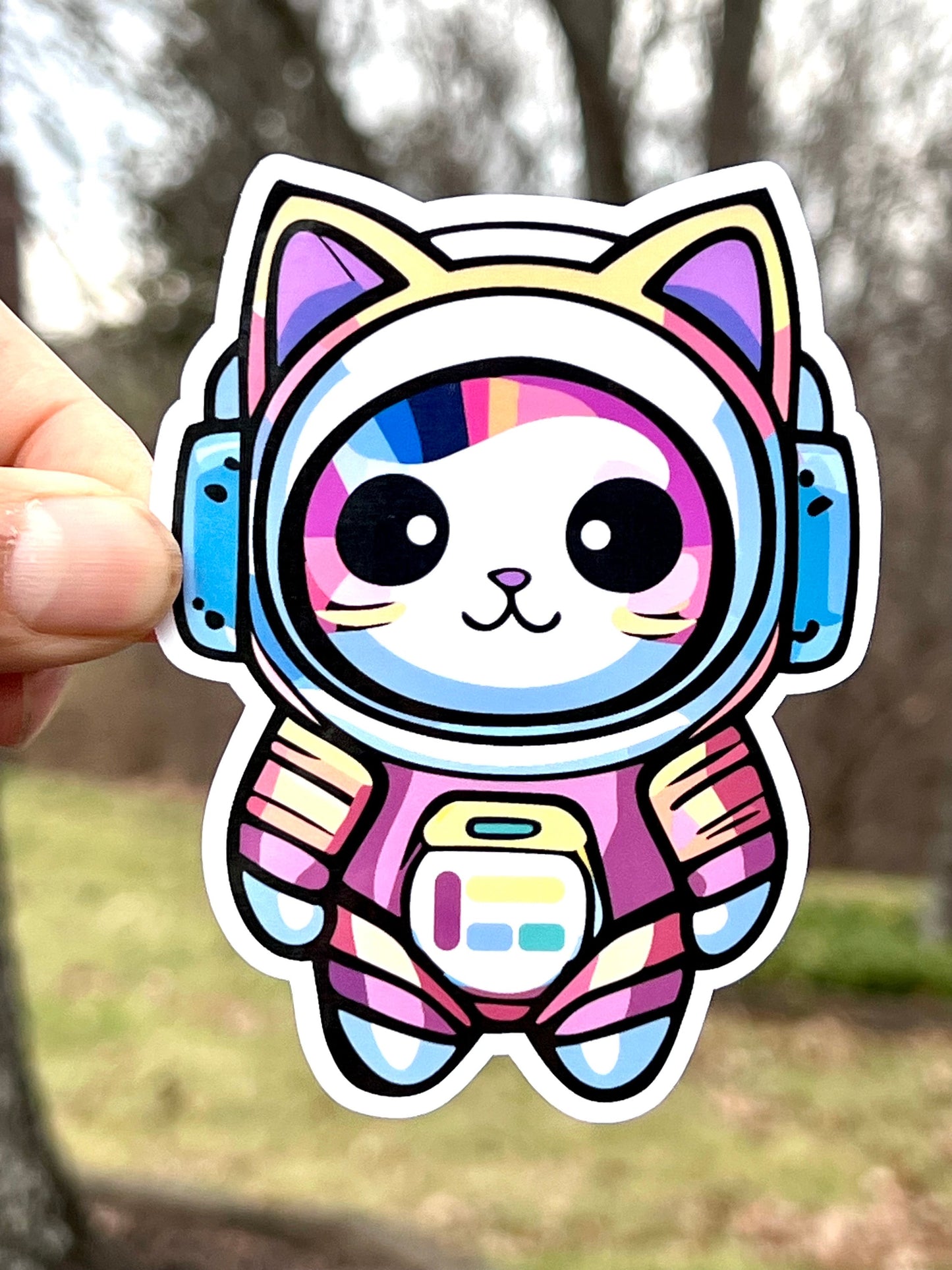 Rainbow Cat Astronaut Vinyl Sticker
