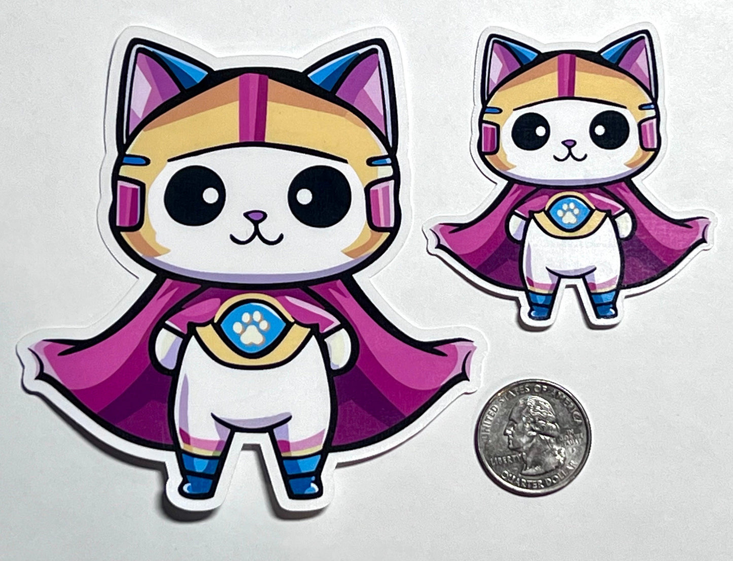 Superhero Cat Vinyl Sticker image 2