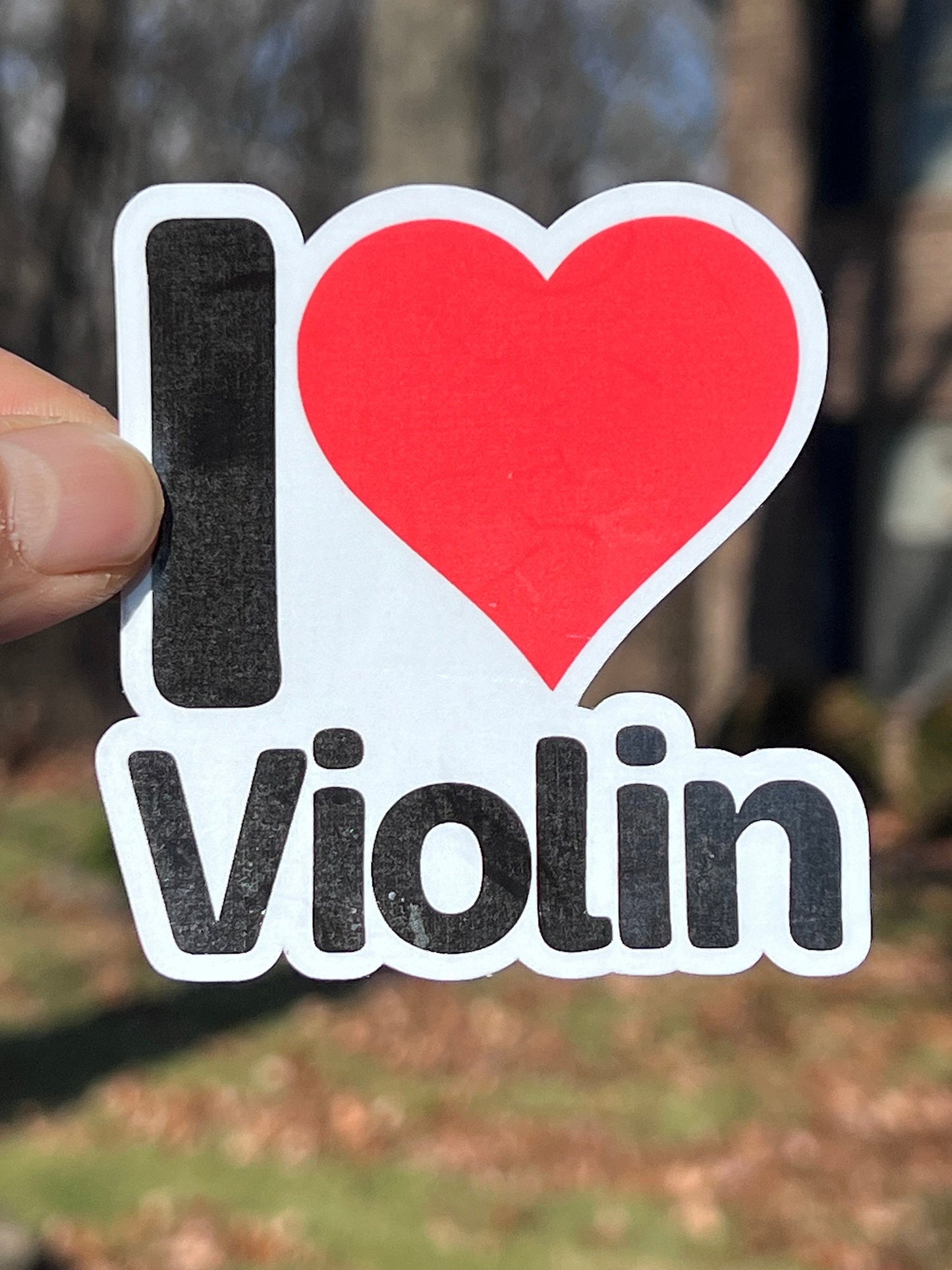 I Love Violin Vinyl Sticker