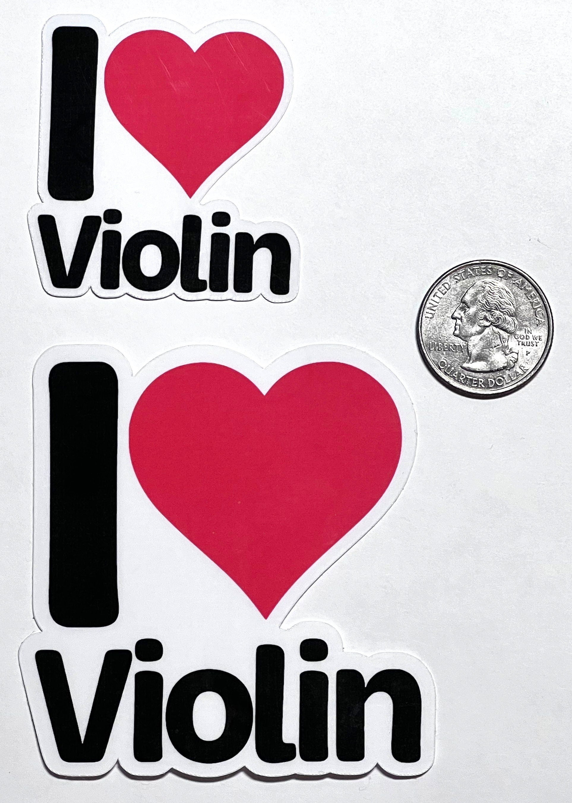 I Love Violin Vinyl Sticker image 2