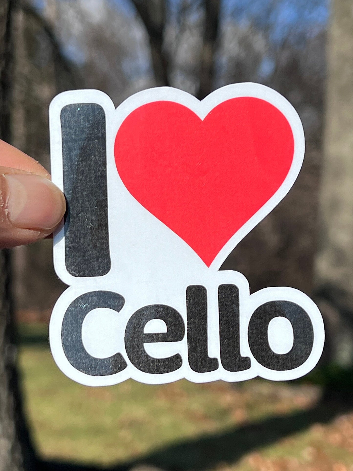 I Heart Cello Vinyl Sticker