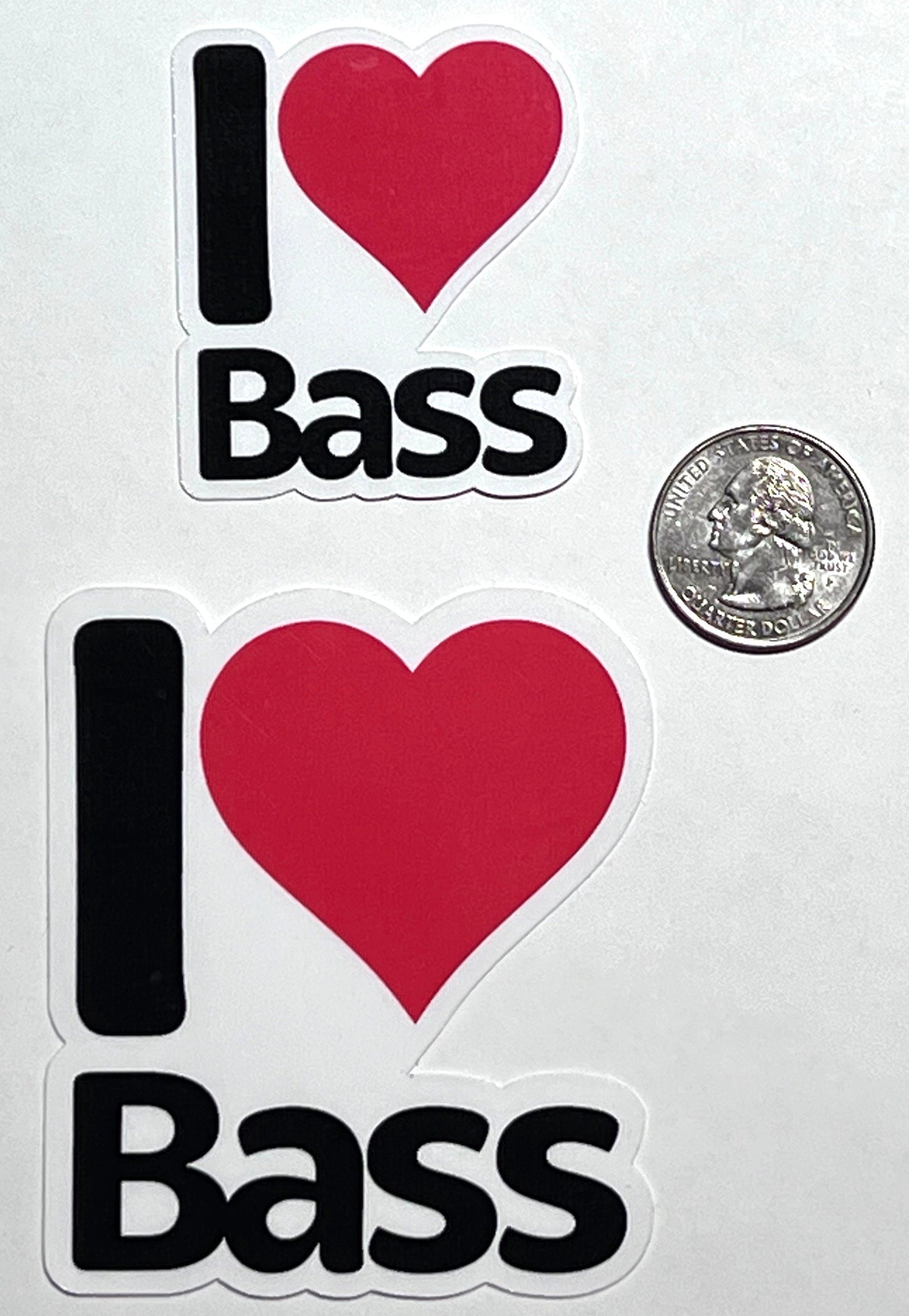 I Love Bass Vinyl Sticker image 2