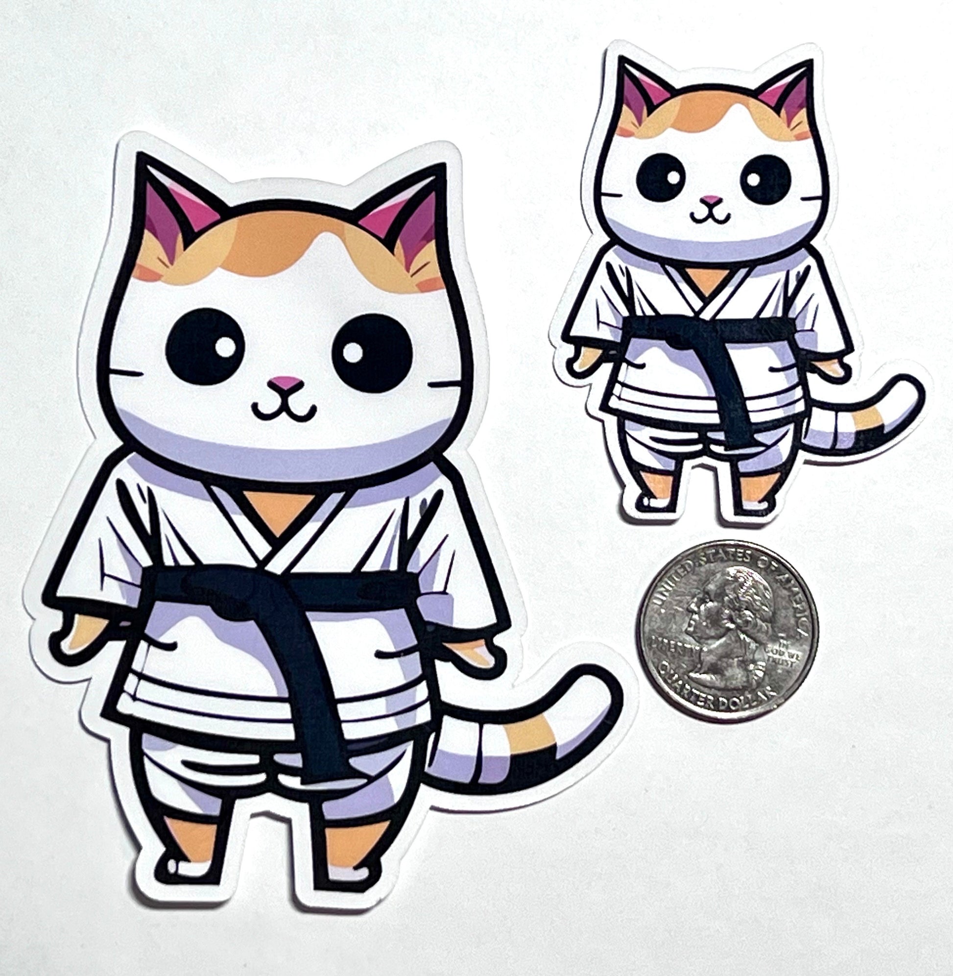 Karate Taekwondo Kitty Vinyl Sticker image 2