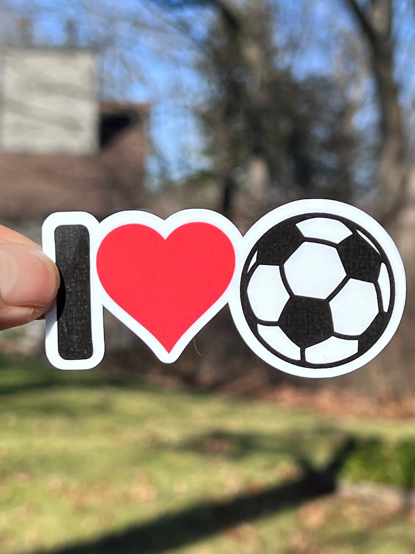 I Love Soccer Vinyl Sticker