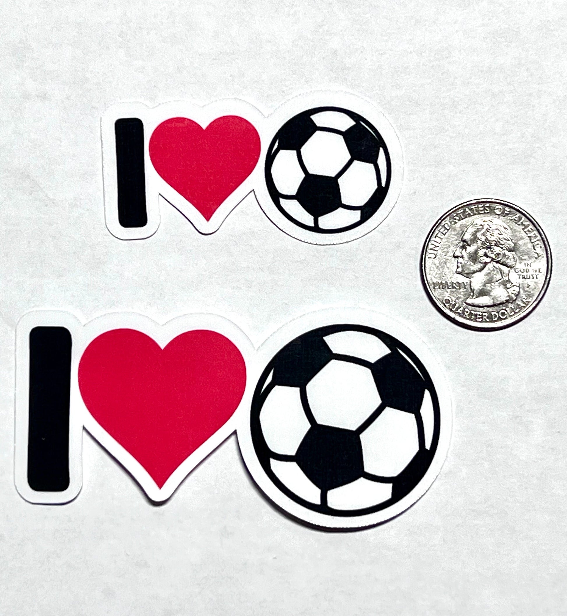 I Love Soccer Vinyl Sticker image 2