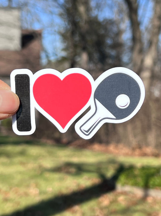 I love Ping Pong Sticker | I Heart Ping Pong Vinyl Stickers | I Love Table Tennis gifts