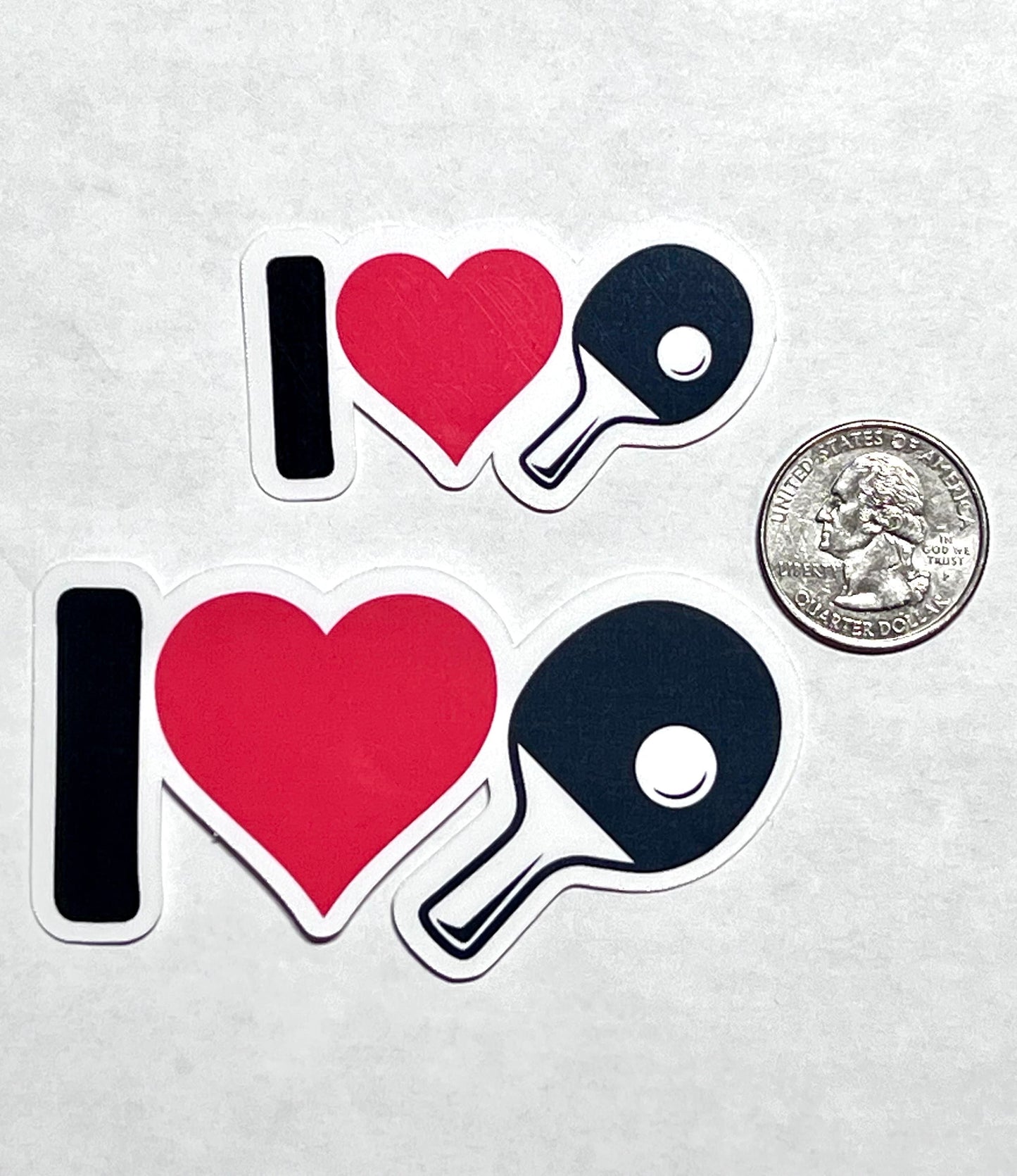 I Heart Ping Pong Vinyl Sticker image 2