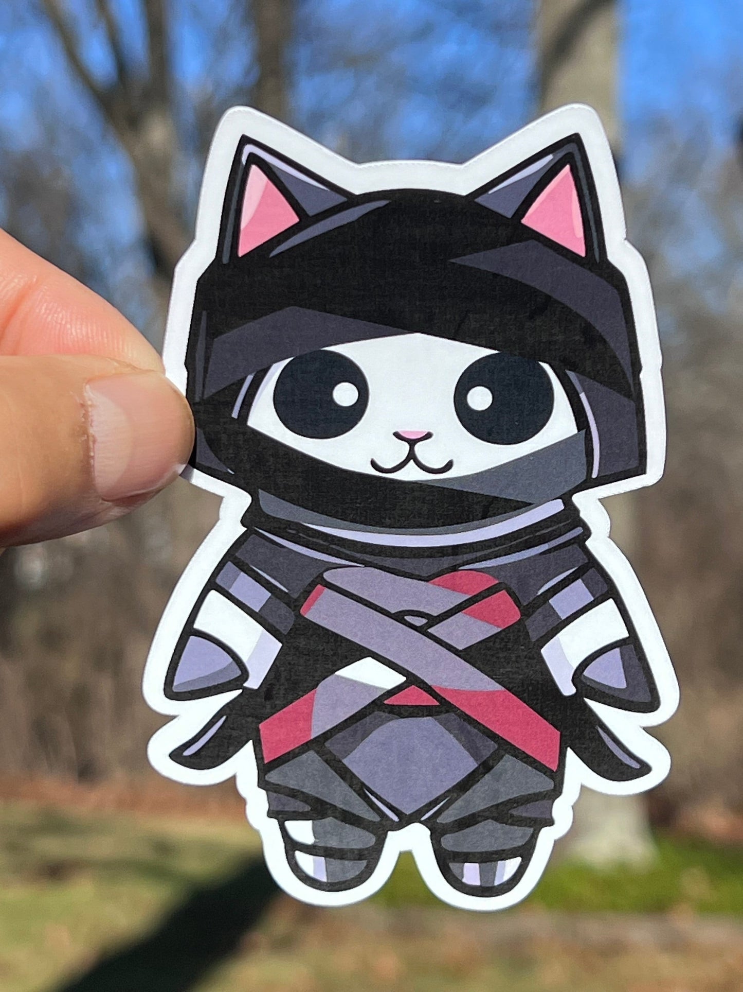 Ninja Kitty Sticker | Cute Ninja Kitty Vinyl Stickers