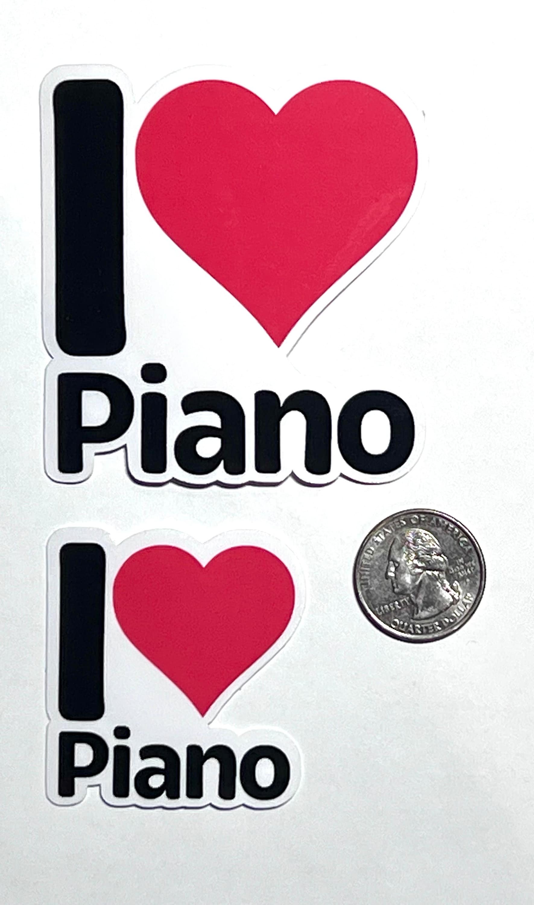 I Love Piano Vinyl Sticker image 2