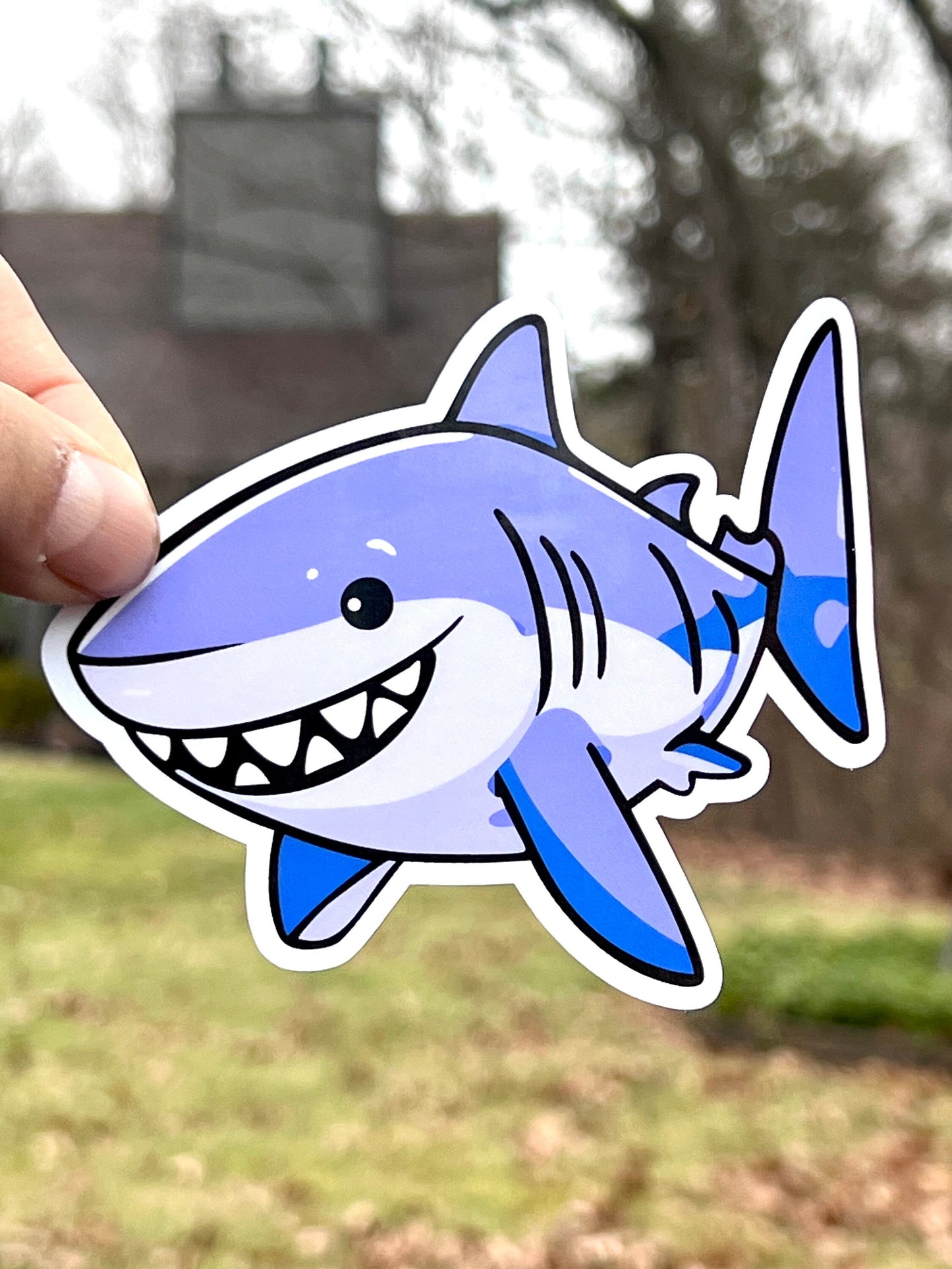 Purple Shark Sticker | Cute Cartoon Shark Decal |  Waterproof Vinyl Sticker | Kawaii Sticker | Shark Week Lovers