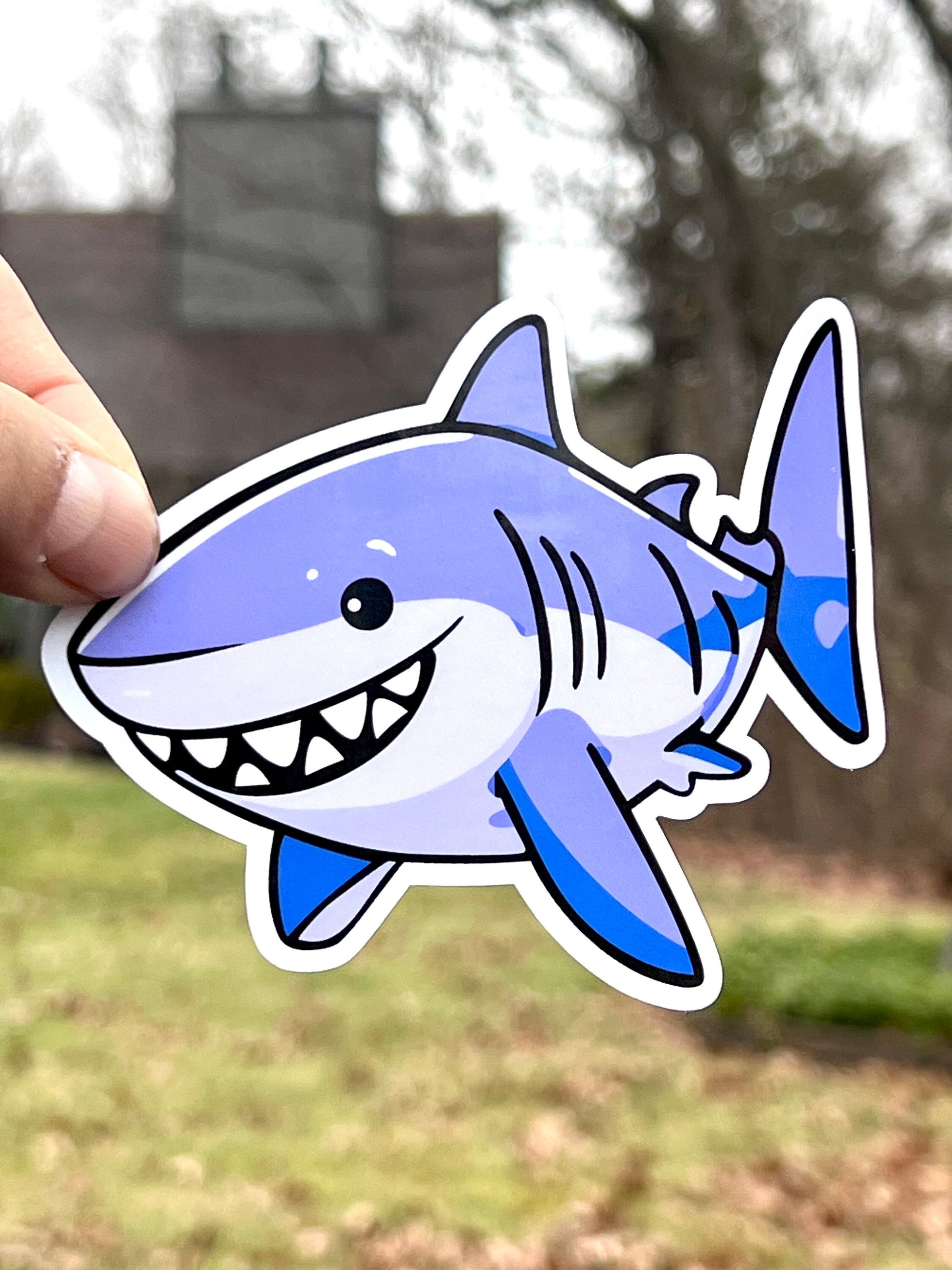 Purple Shark Vinyl Sticker