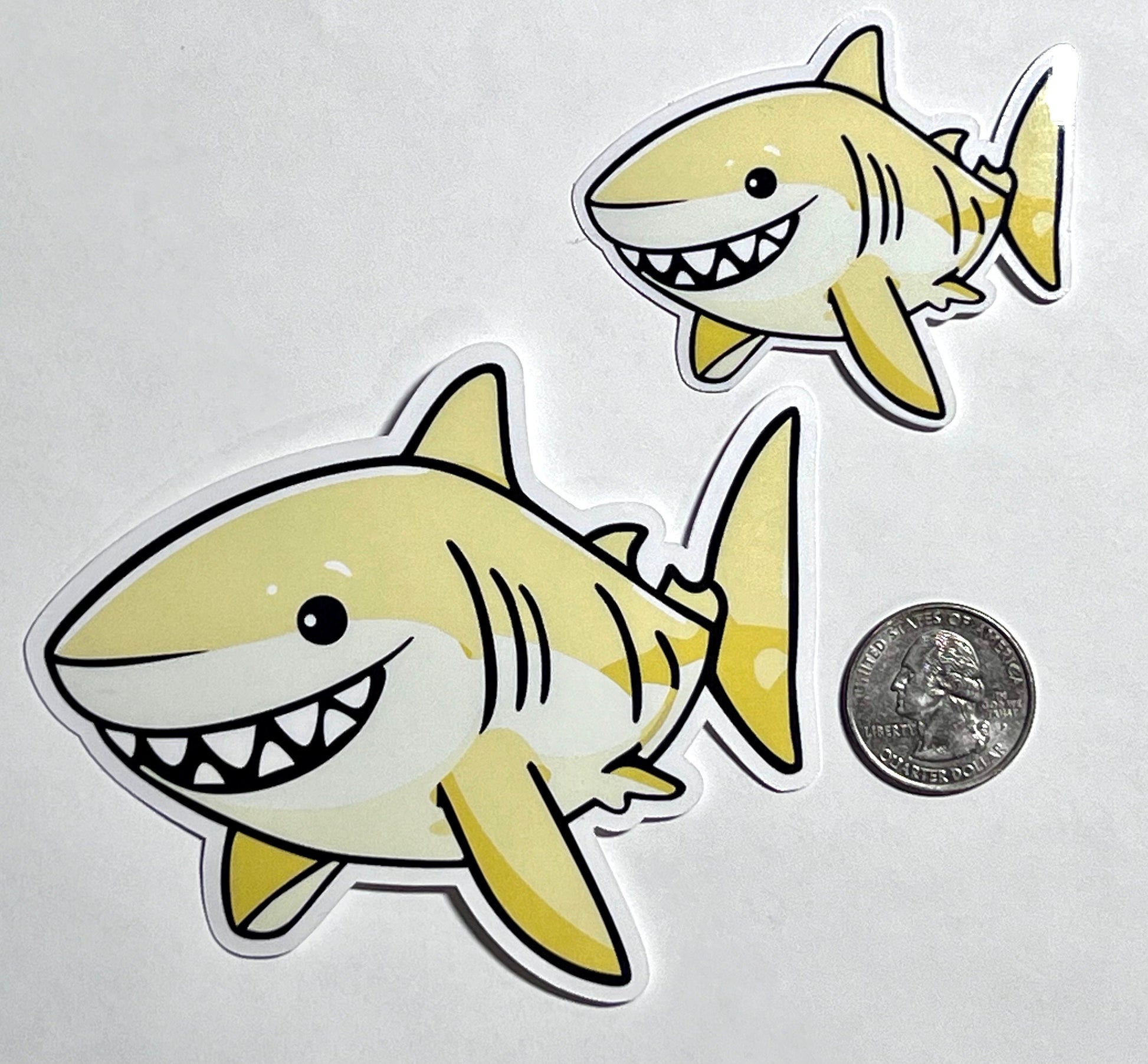 Yellow Shark Vinyl Sticker image 2