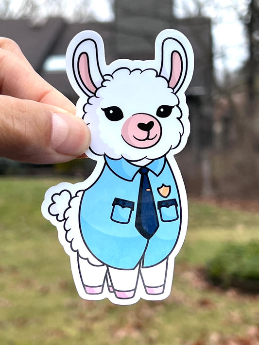 Police Llama Sticker | Police Officer Llama Sticker | Police Uniform Llama