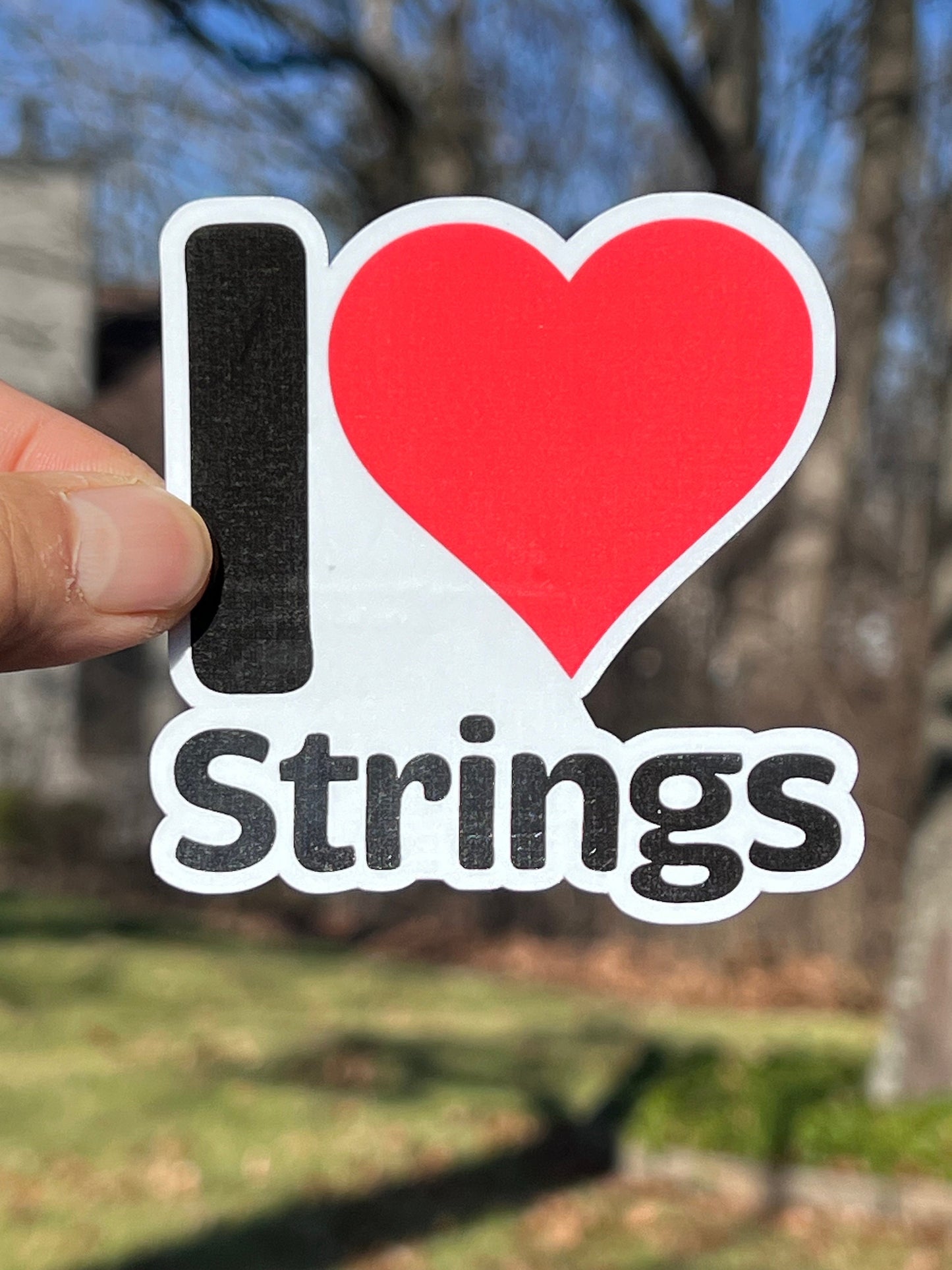 I love Strings Sticker | I Heart Strings Vinyl Sticker | String Teacher Gift | Music Lover | Orchestra Conductor