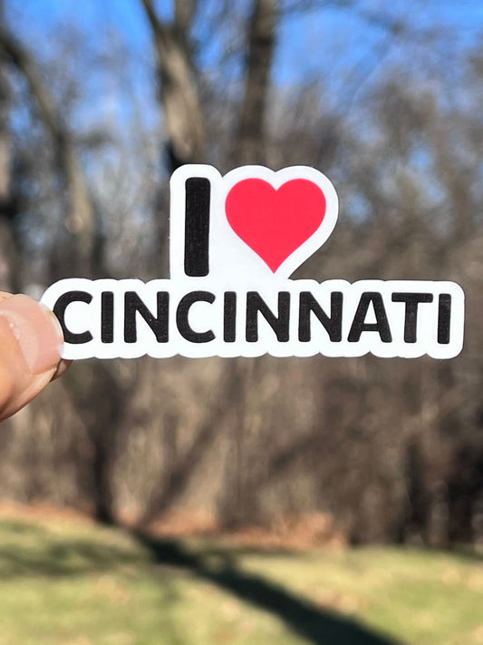 I Love Cincinnati Sticker | I Heart Cincinnati Vinyl Sticker | Queen City