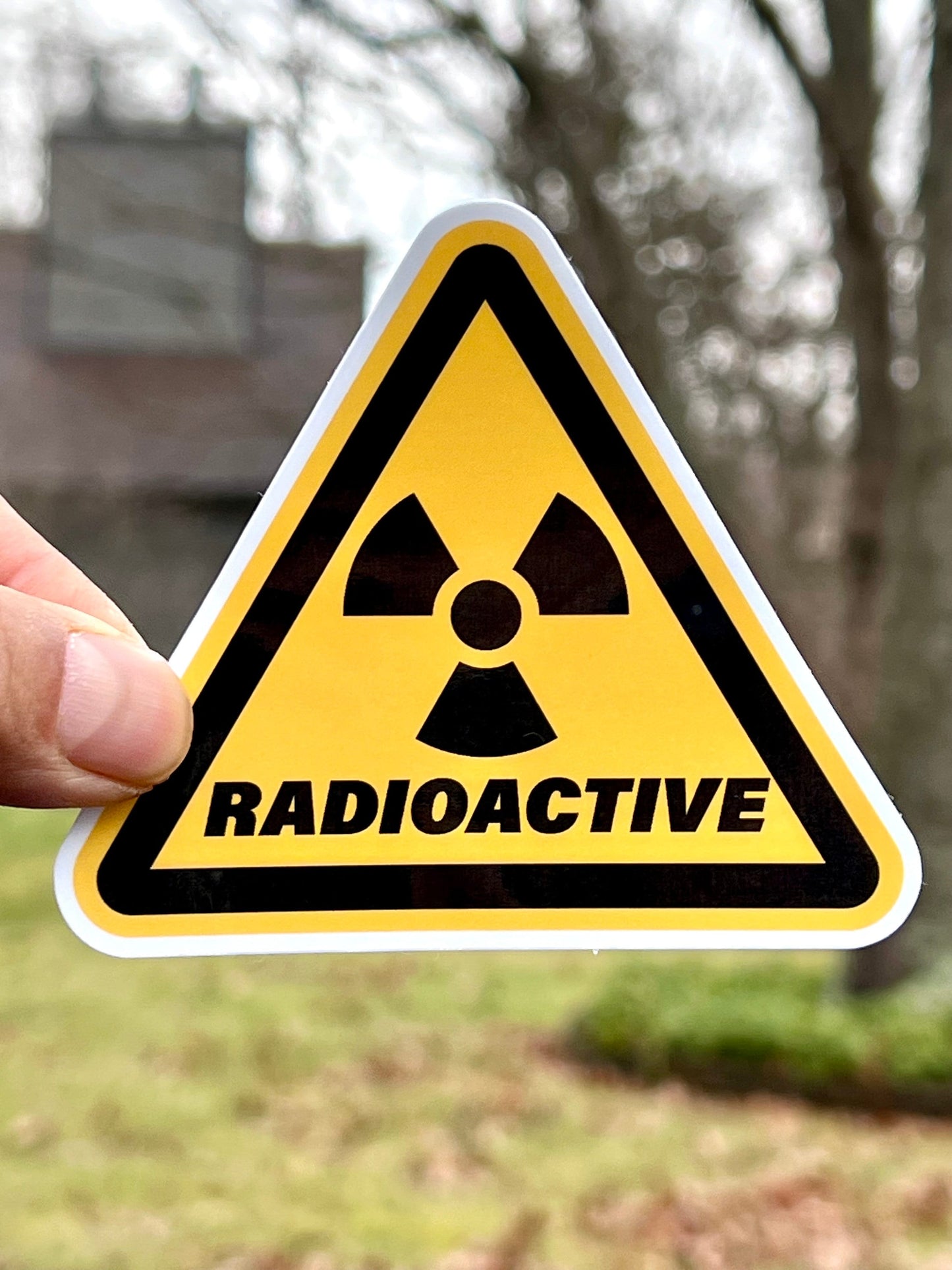Radioactive Sticker | Kids Radioactive Warning Sticker | Stylized Sign Sticker