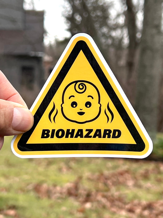 Baby Biohazard Sign Sticker | Baby Poop Warning Sticker