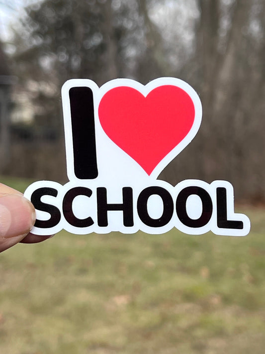 I love School Sticker | I Heart School Vinyl Sticker | Teacher Gift | Student and Educator Gift