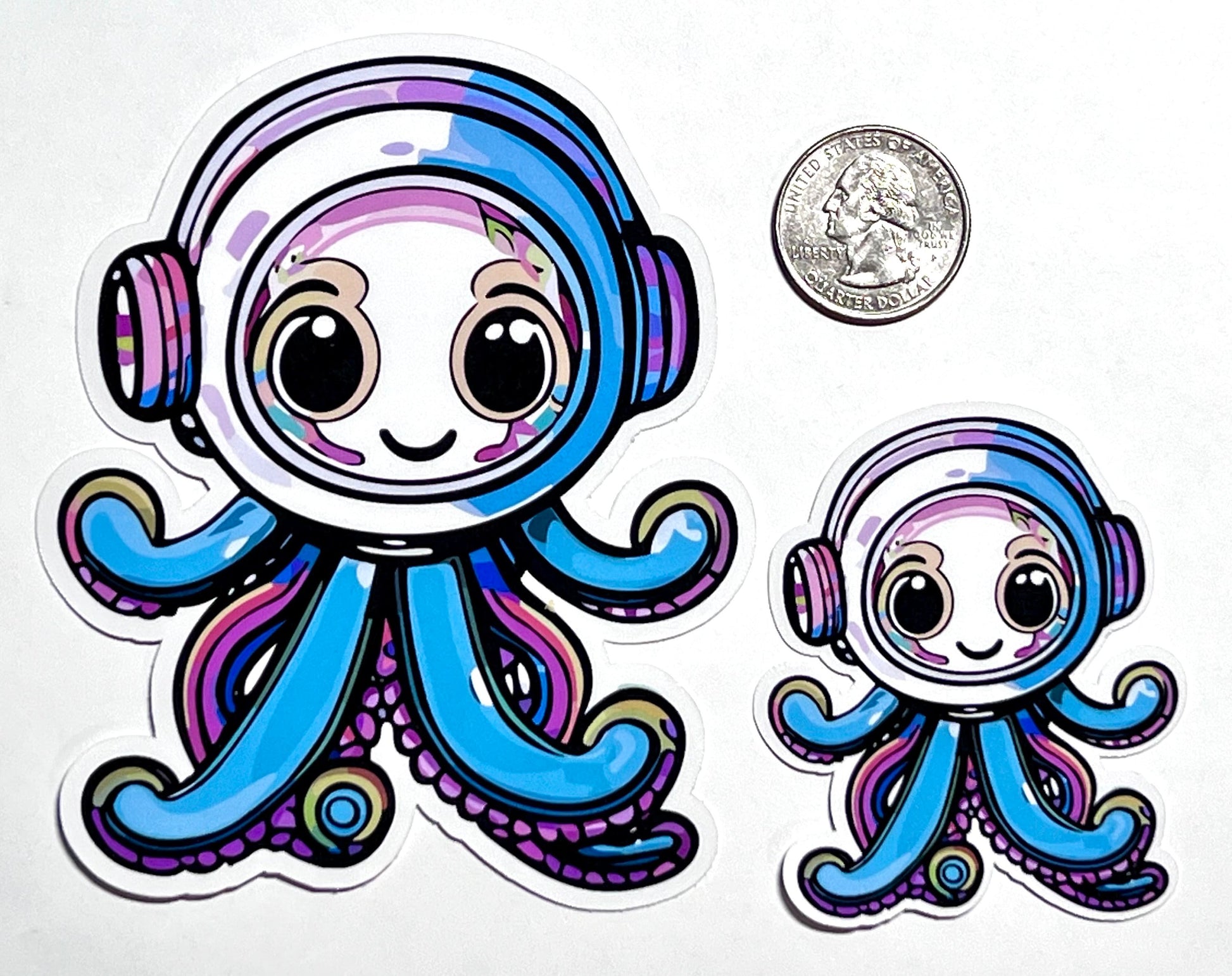 Astronaut Octopus Vinyl Sticker image 2
