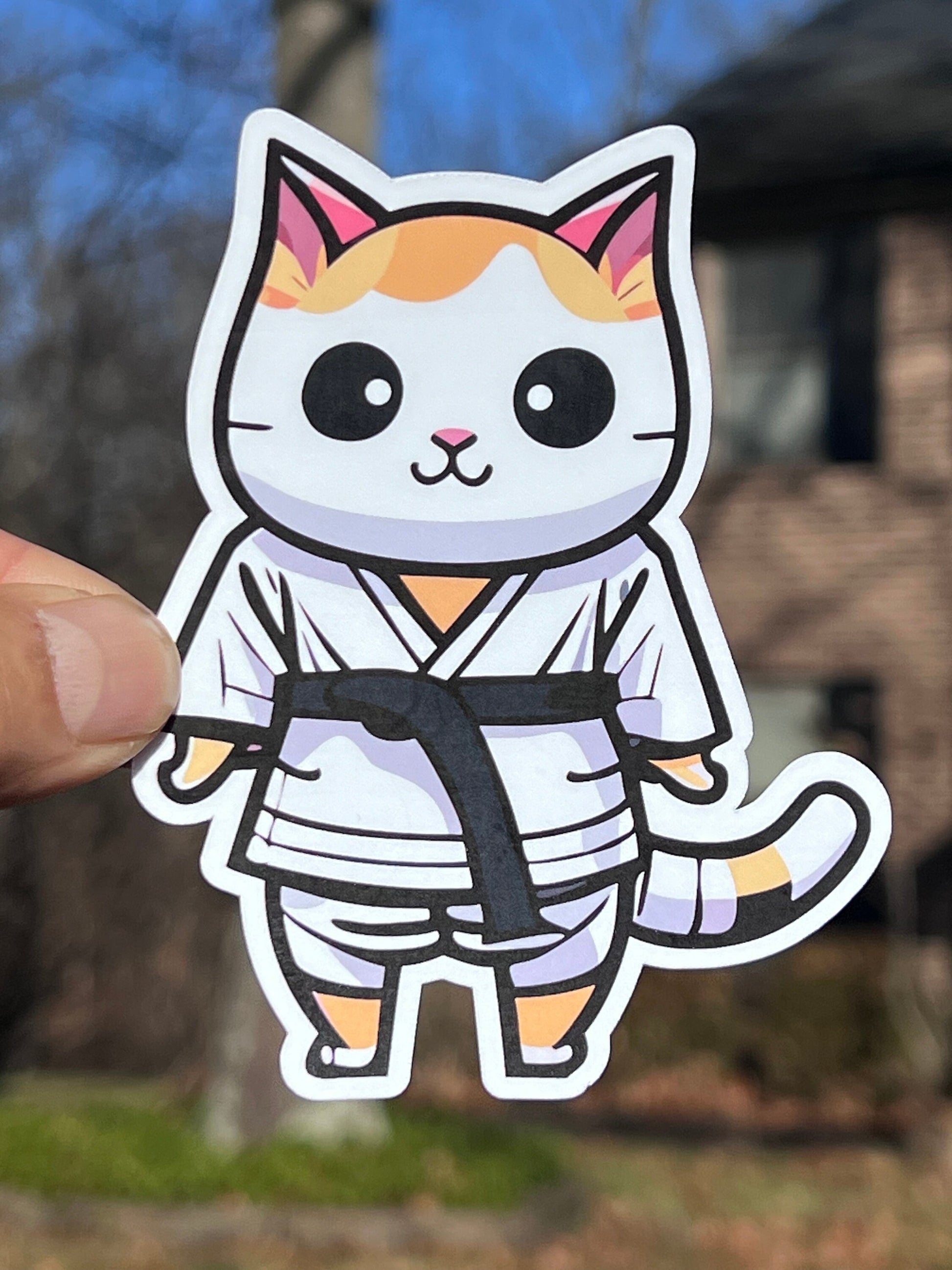 Karate Taekwondo Kitty Vinyl Sticker image 3