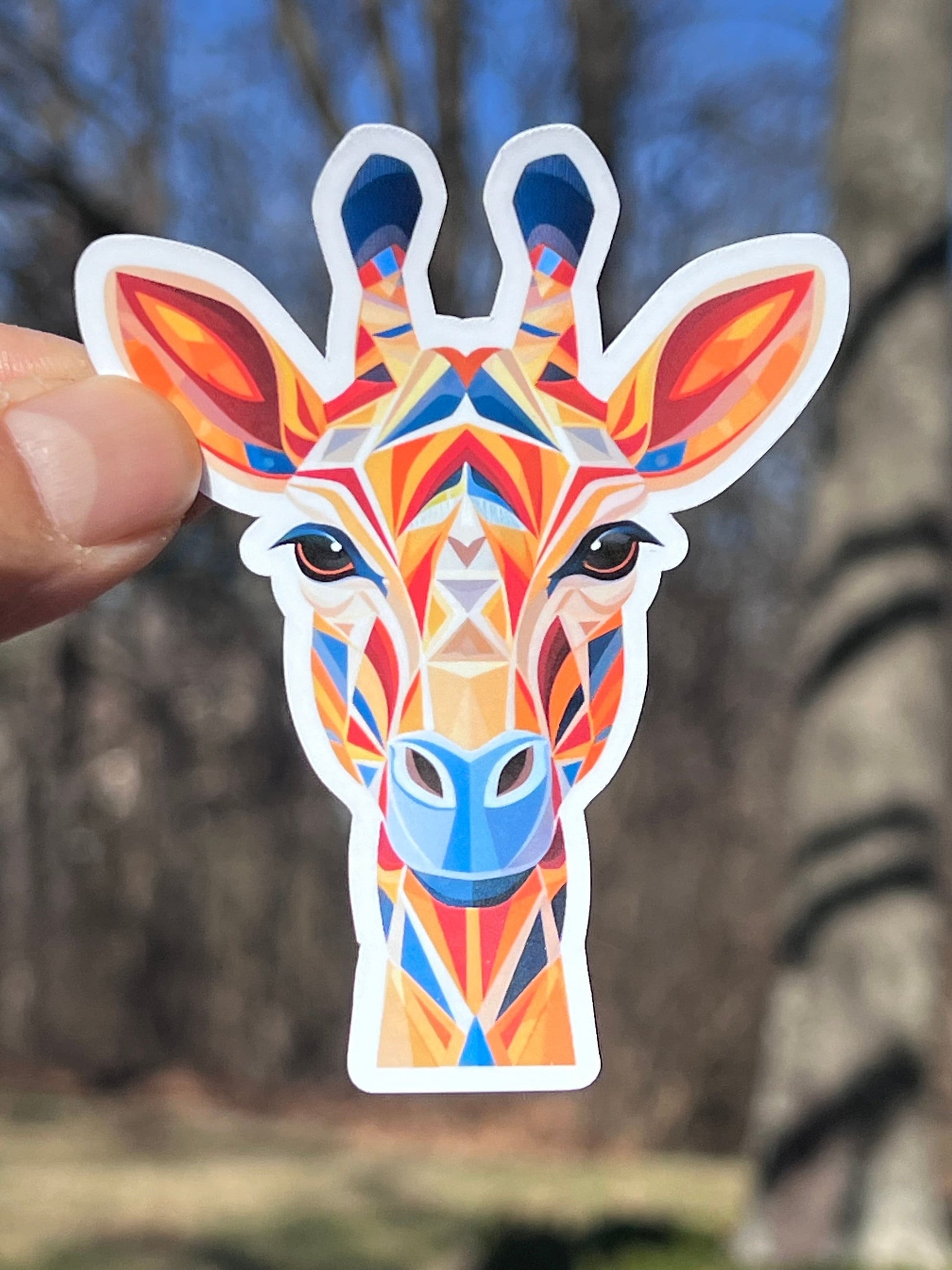 Geometric Giraffe Head Vinyl Sticker