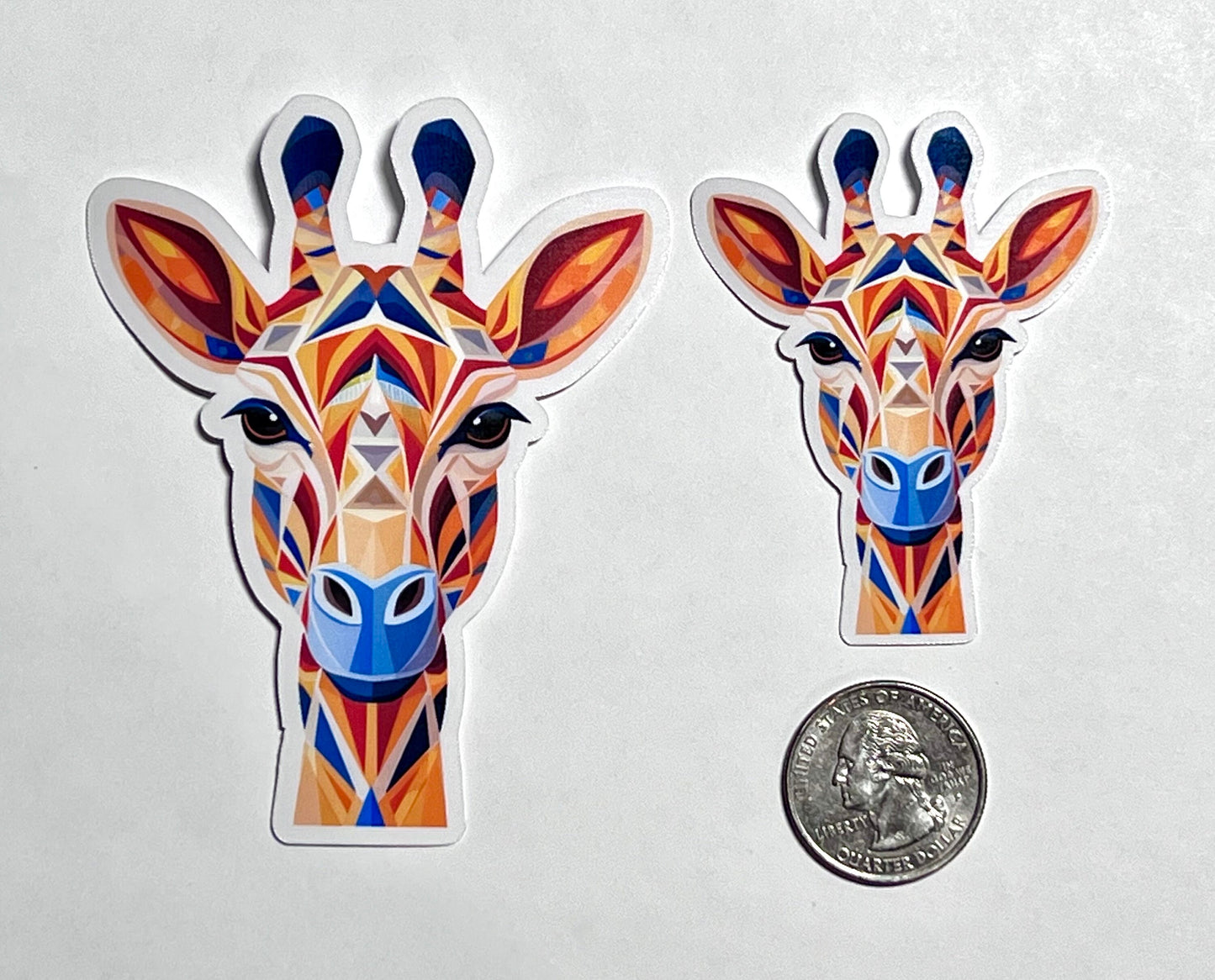 Geometric Giraffe Head Vinyl Sticker image 2
