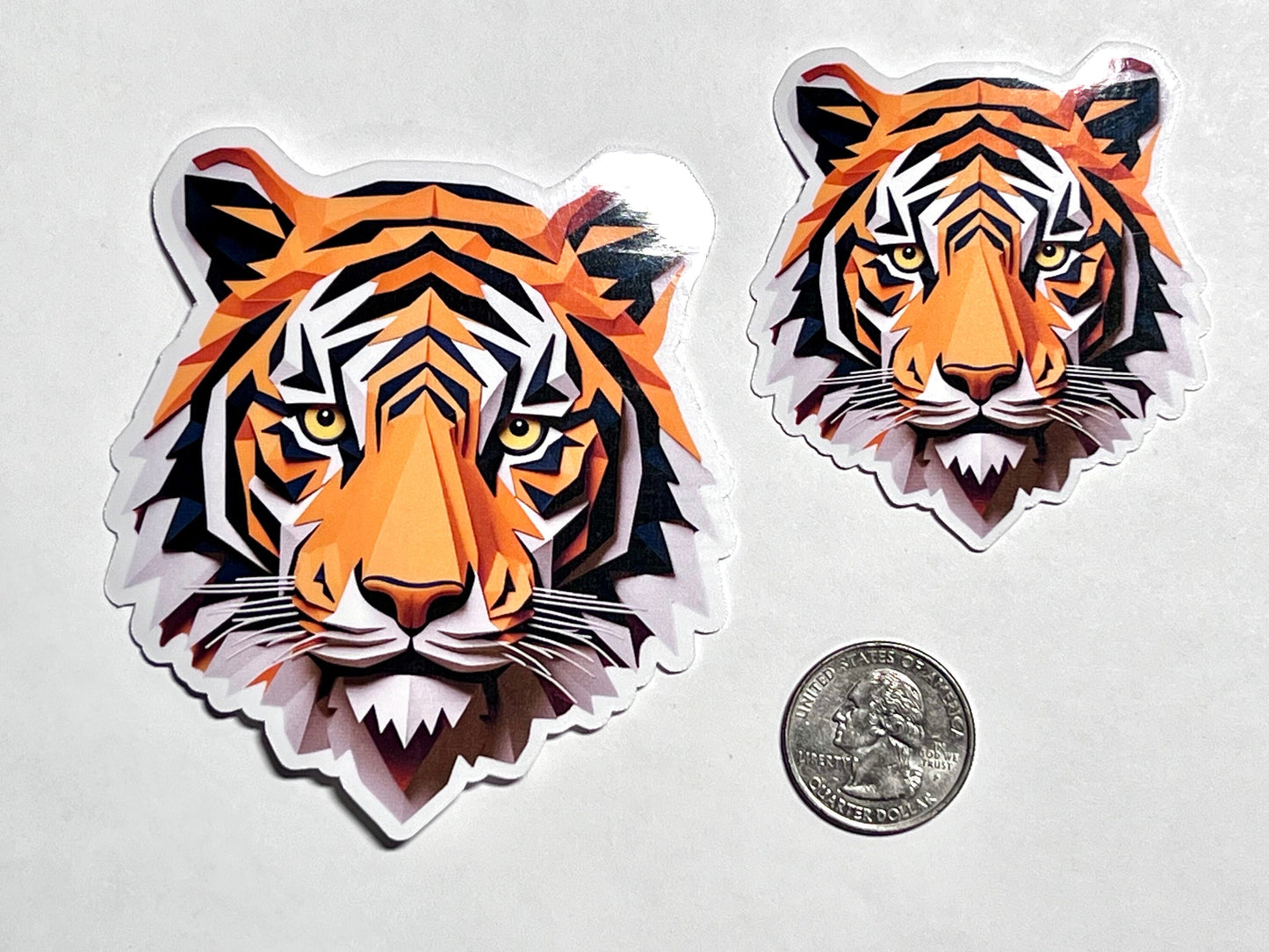 Geometric Tiger Head Vinyl Sticker image 2