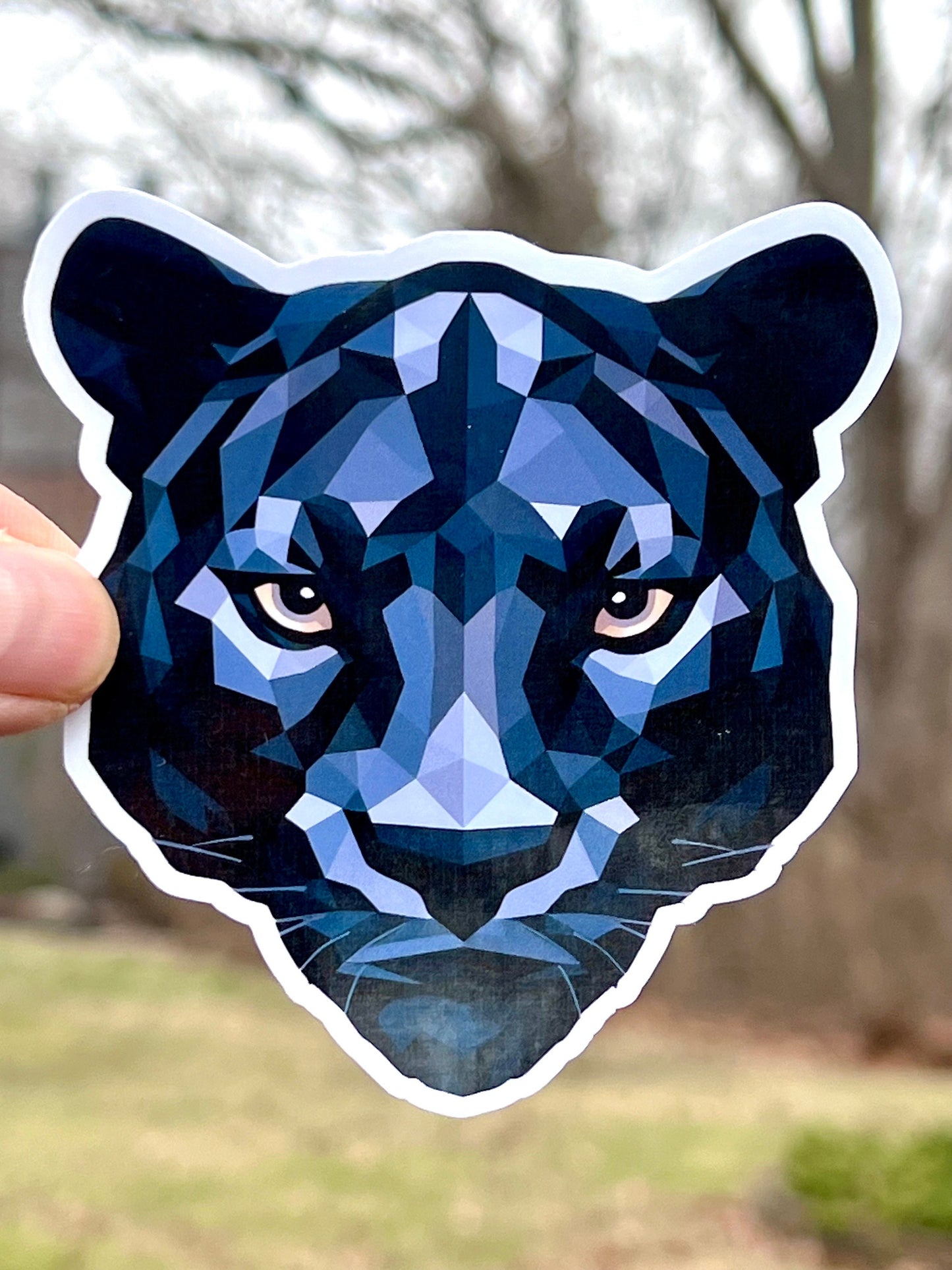 Geometric Black Panther Vinyl Sticker