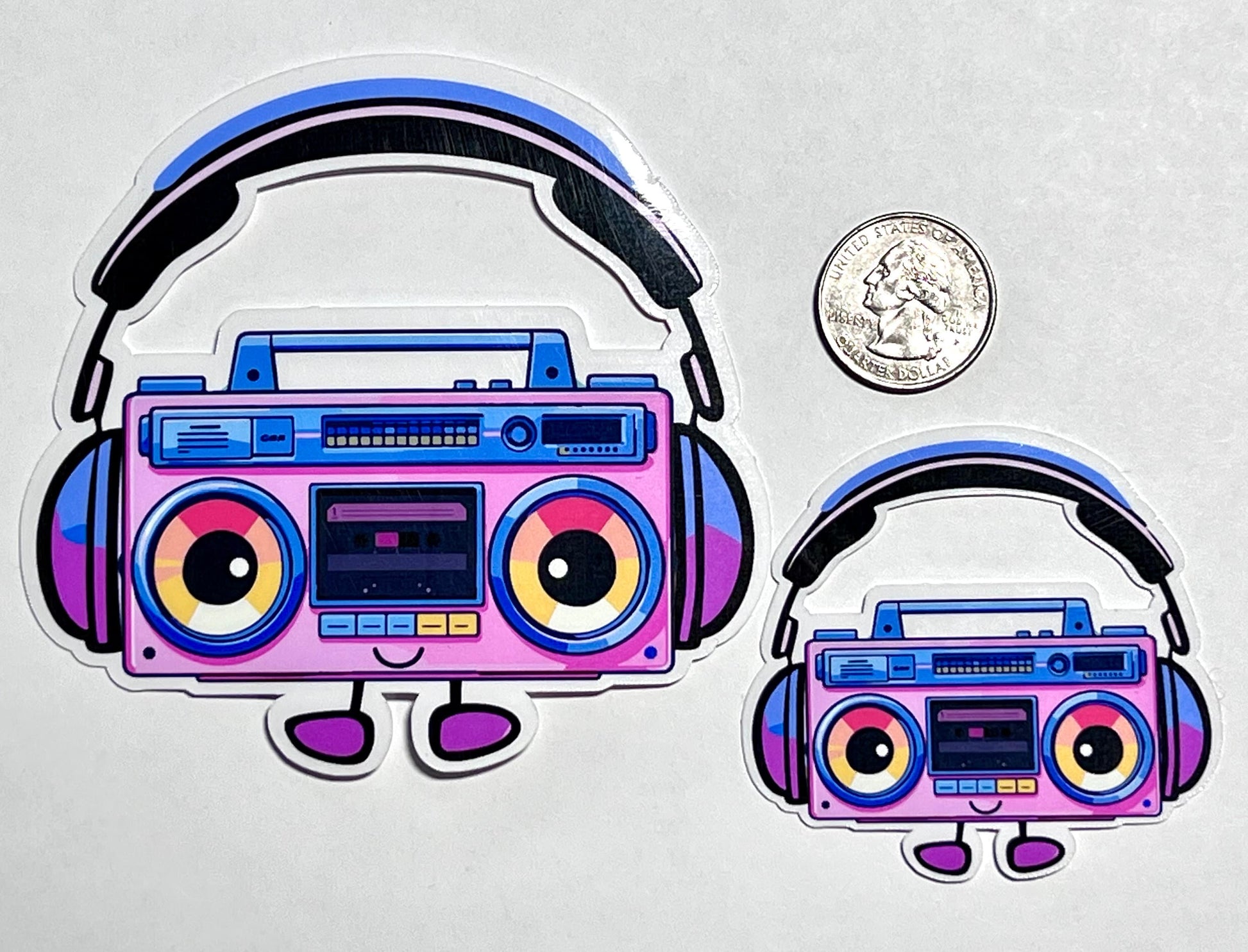 Retro Boombox Vinyl Sticker image 2