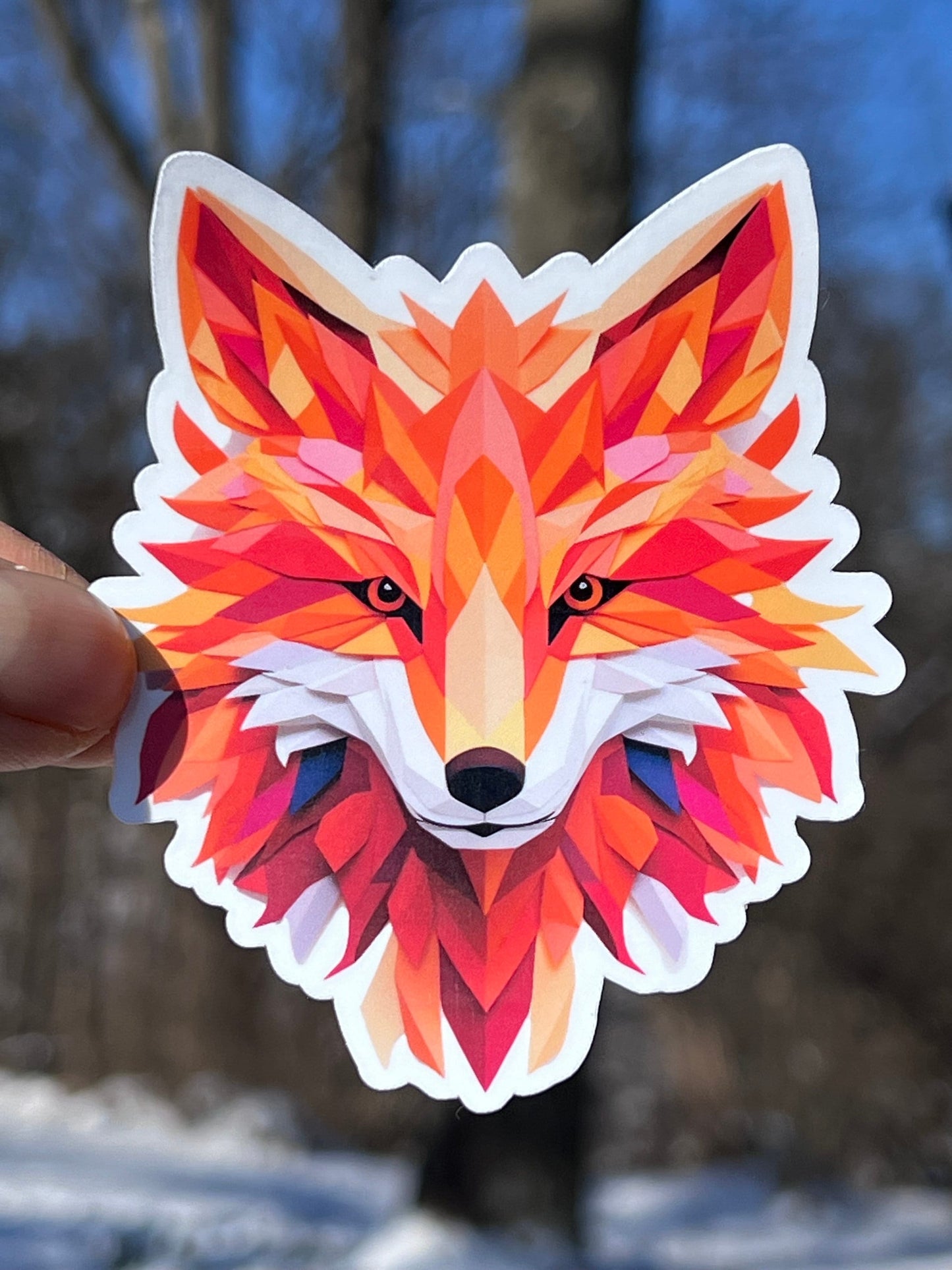 Geometric Fox Head Vinyl Sticker