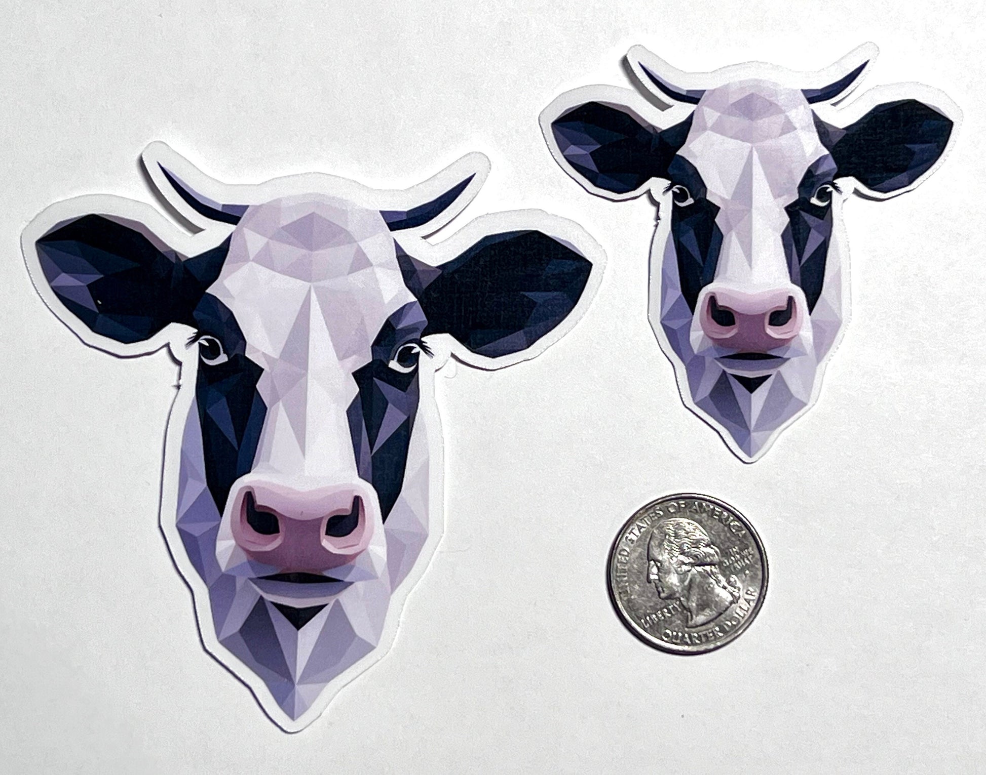 Geometric Holstein Cow Vinyl Sticker image 2