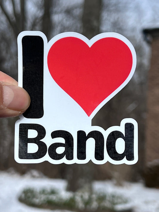 I love Band Sticker | I Heart Band Vinyl Sticker | Marching Band