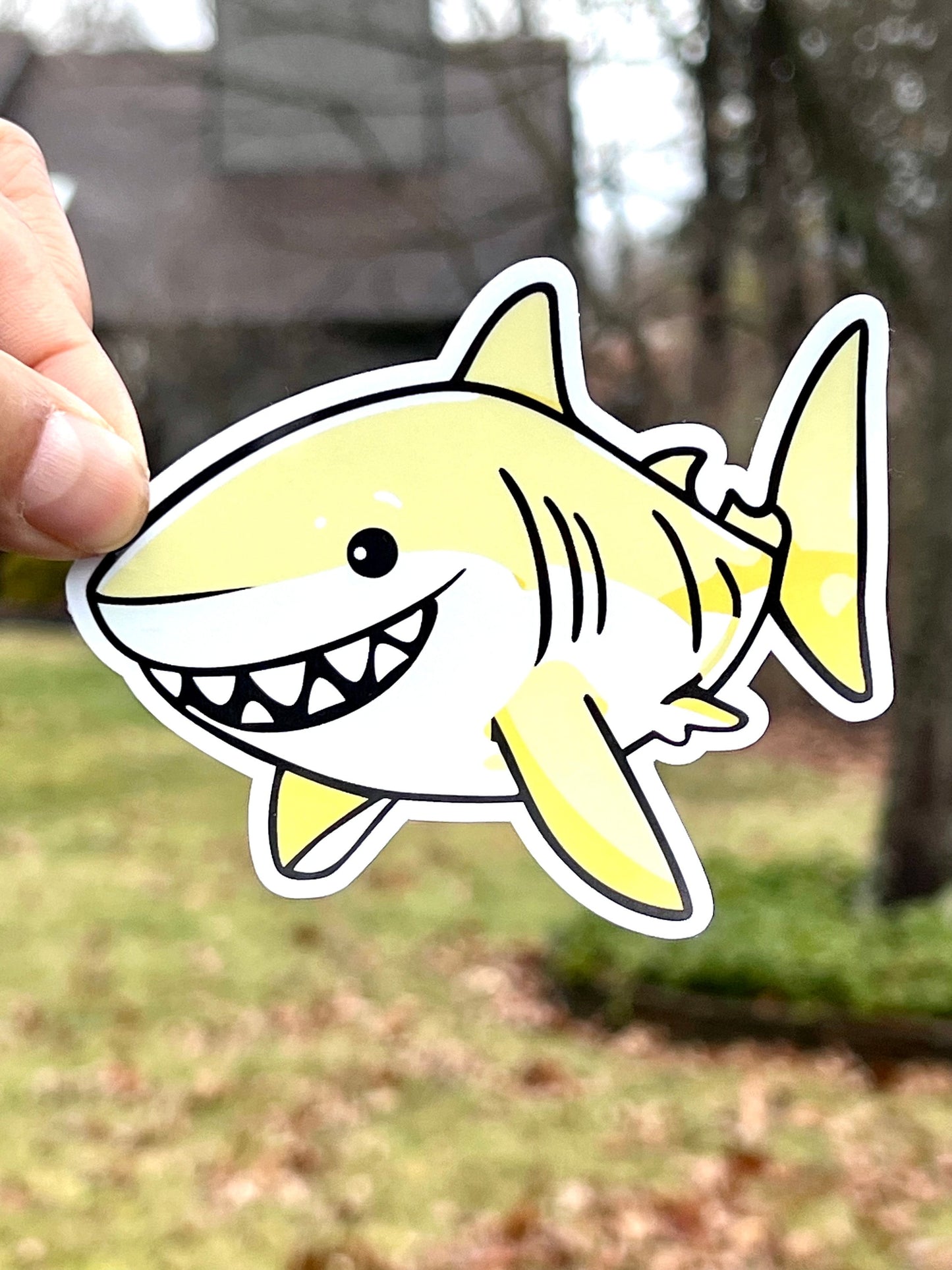 Yellow Shark Vinyl Sticker