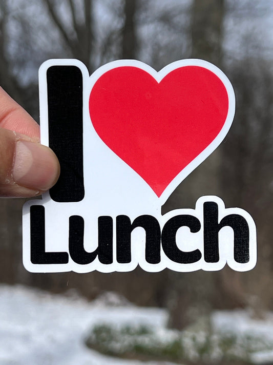 I love Lunch Sticker | I Heart Lunch Vinyl Sticker | Lunch Box Sticker | Lunch Lady Gift | Lunch Time