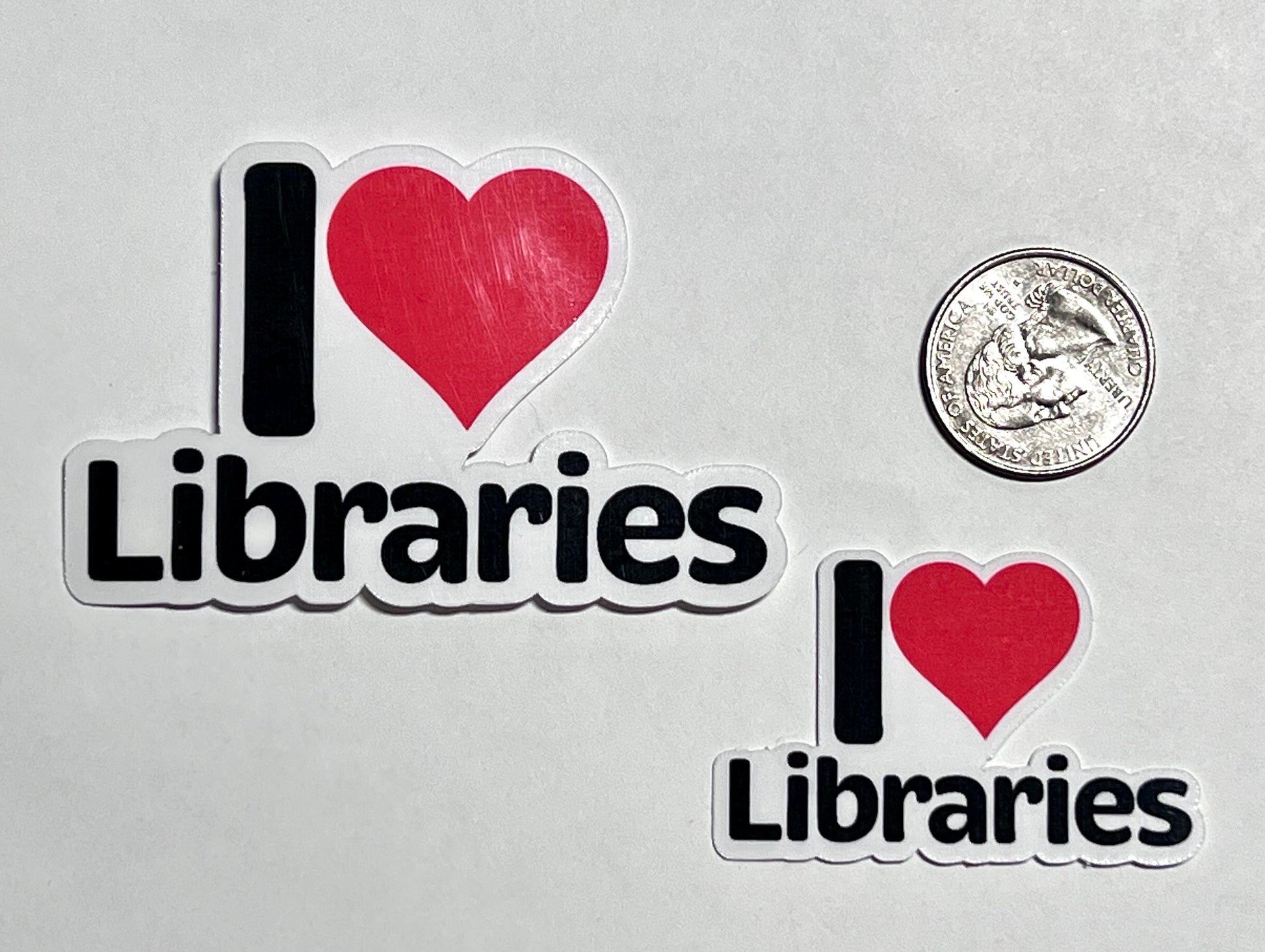 I Heart Libraries Vinyl Sticker image 2