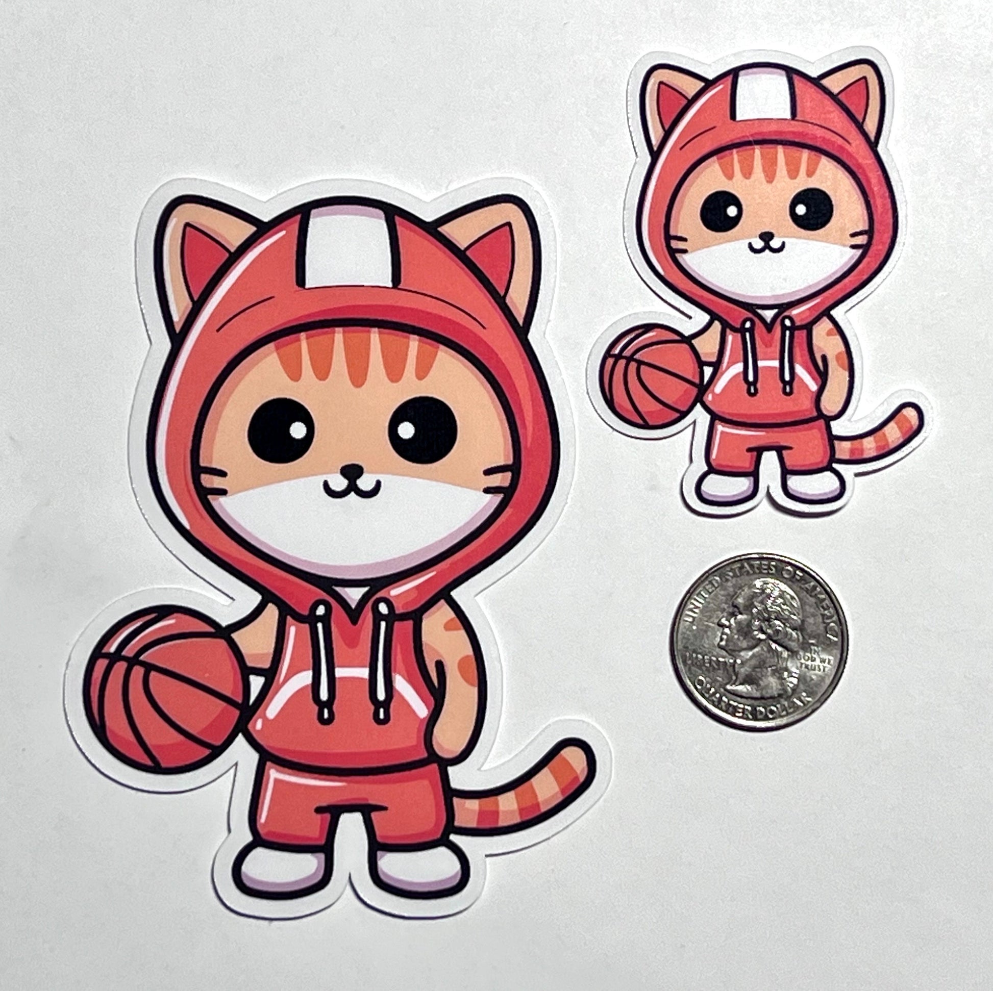 Basketball Cat Vinyl Sticker image 2