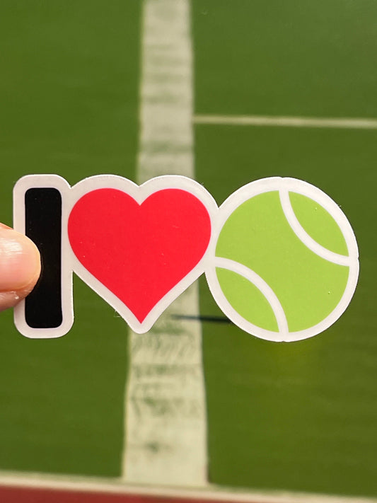 I Love Tennis Vinyl Sticker