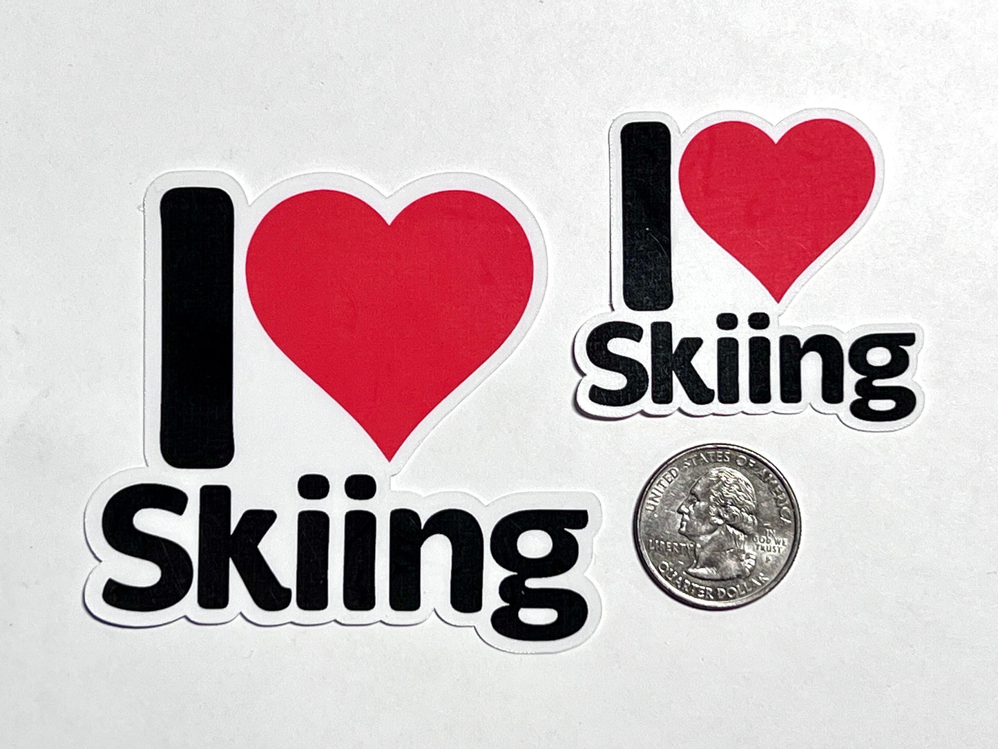 I Heart Skiing Vinyl Sticker image 2