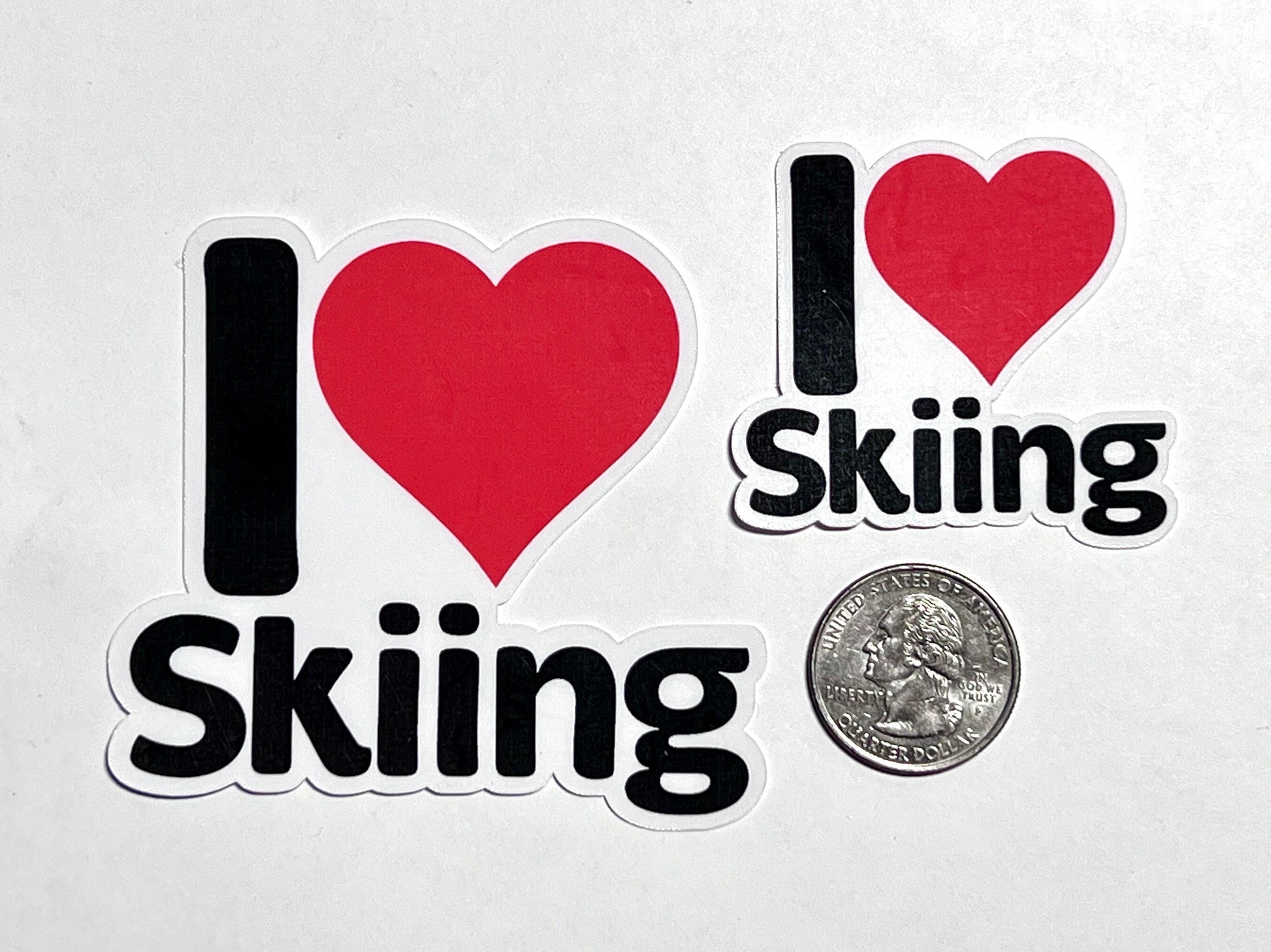 I Heart Skiing Vinyl Sticker image 2
