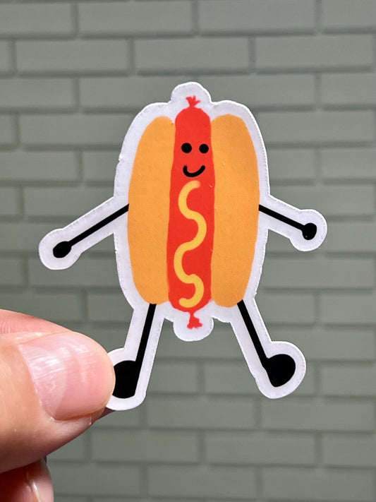 Mr. Hot Dog- Cute Cartoon Hot Dog Sticker | Waterproof Vinyl Sticker