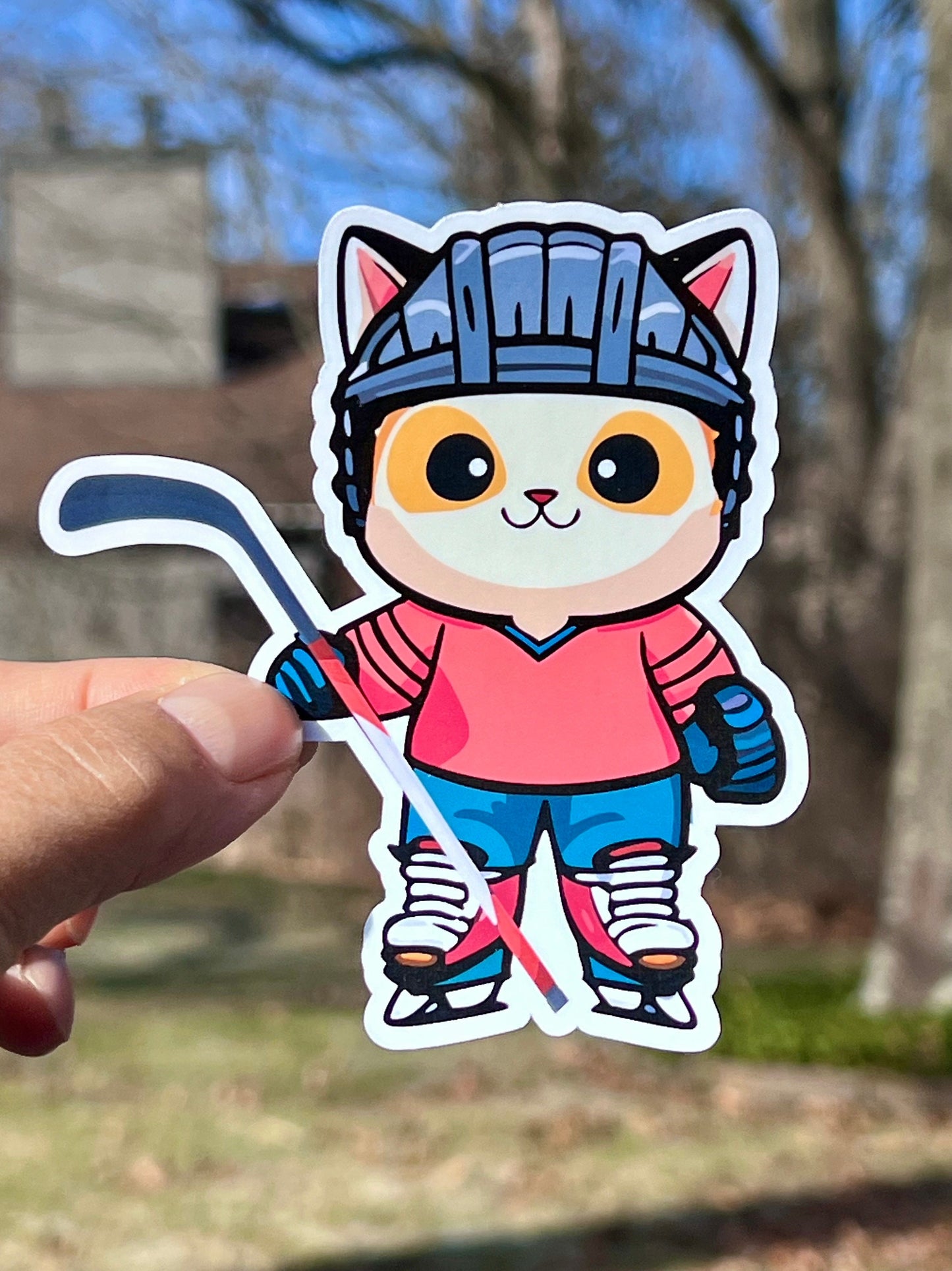 Hockey Cat Vinyl Sticker image 3