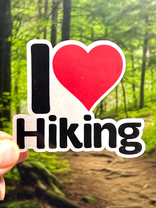 I Heart Hiking Vinyl Sticker