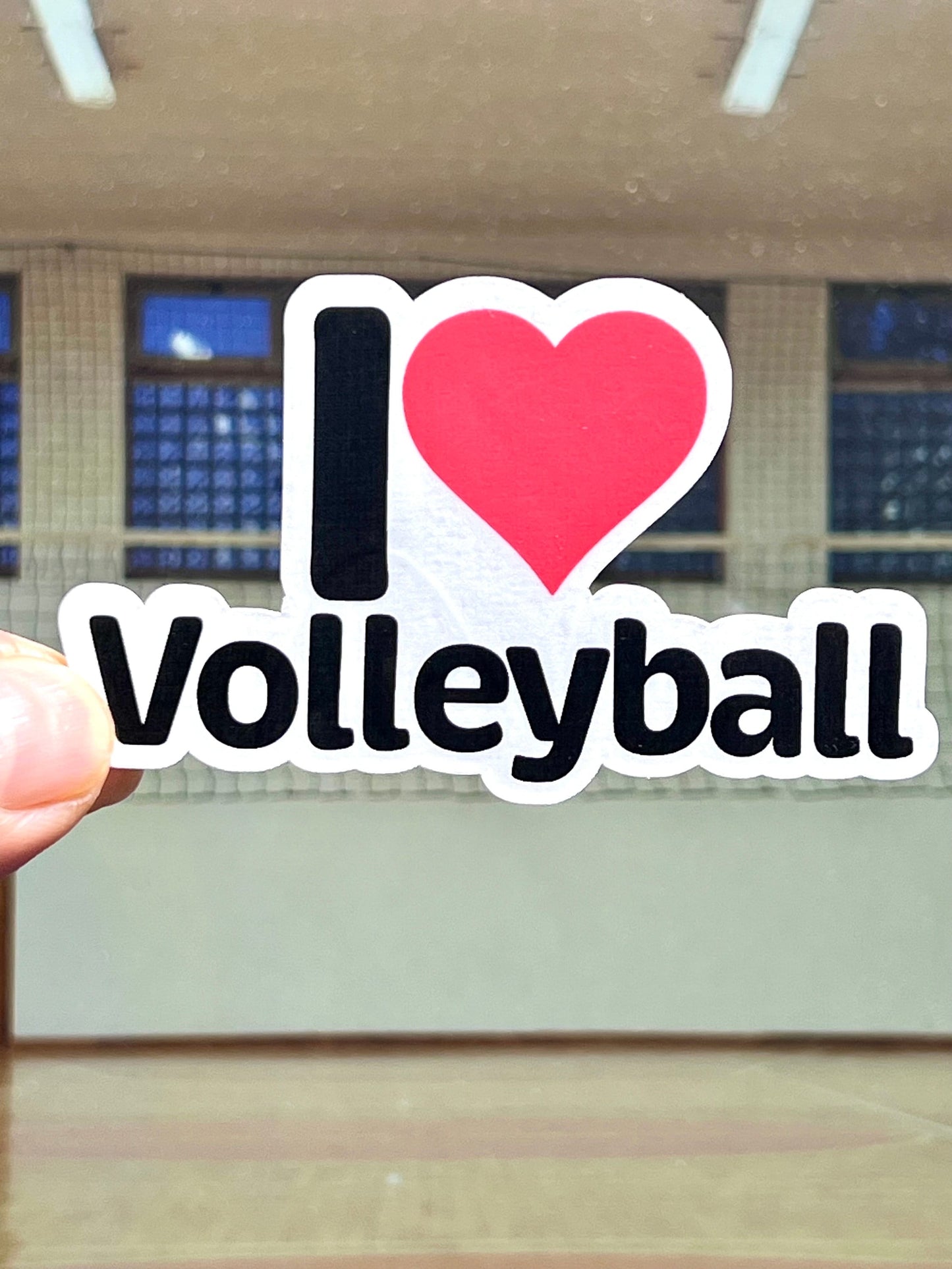 I Love Volleyball Sticker | I Heart Volleyball Vinyl Sticker | Volleyball Team Sticker | Beach Volleyball