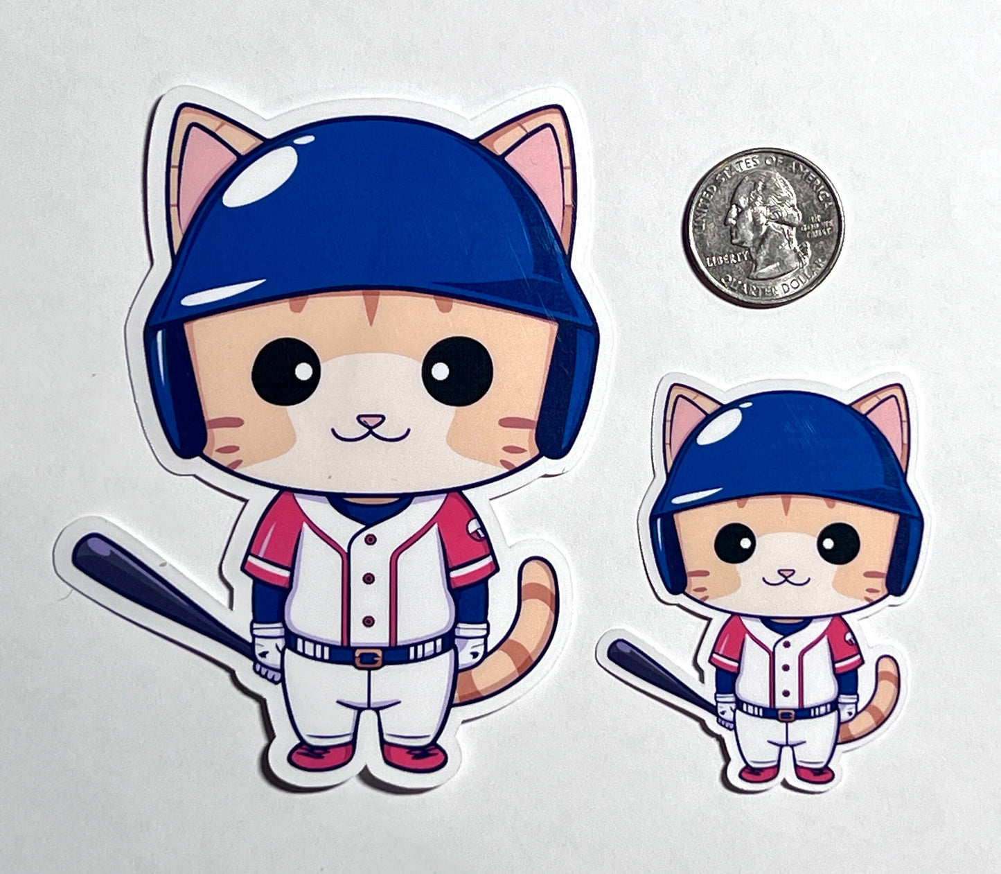 Baseball Cat Batter Vinyl Sticker image 2