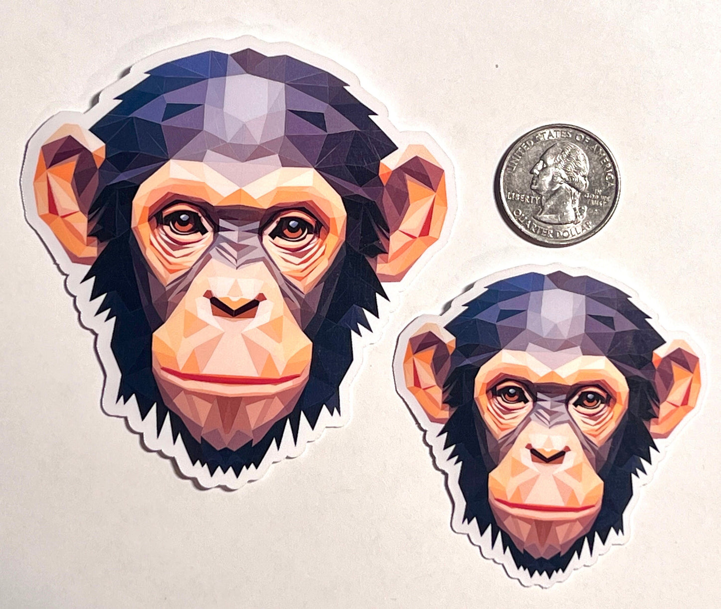 Geometric Chimpanzee Vinyl Sticker image 2