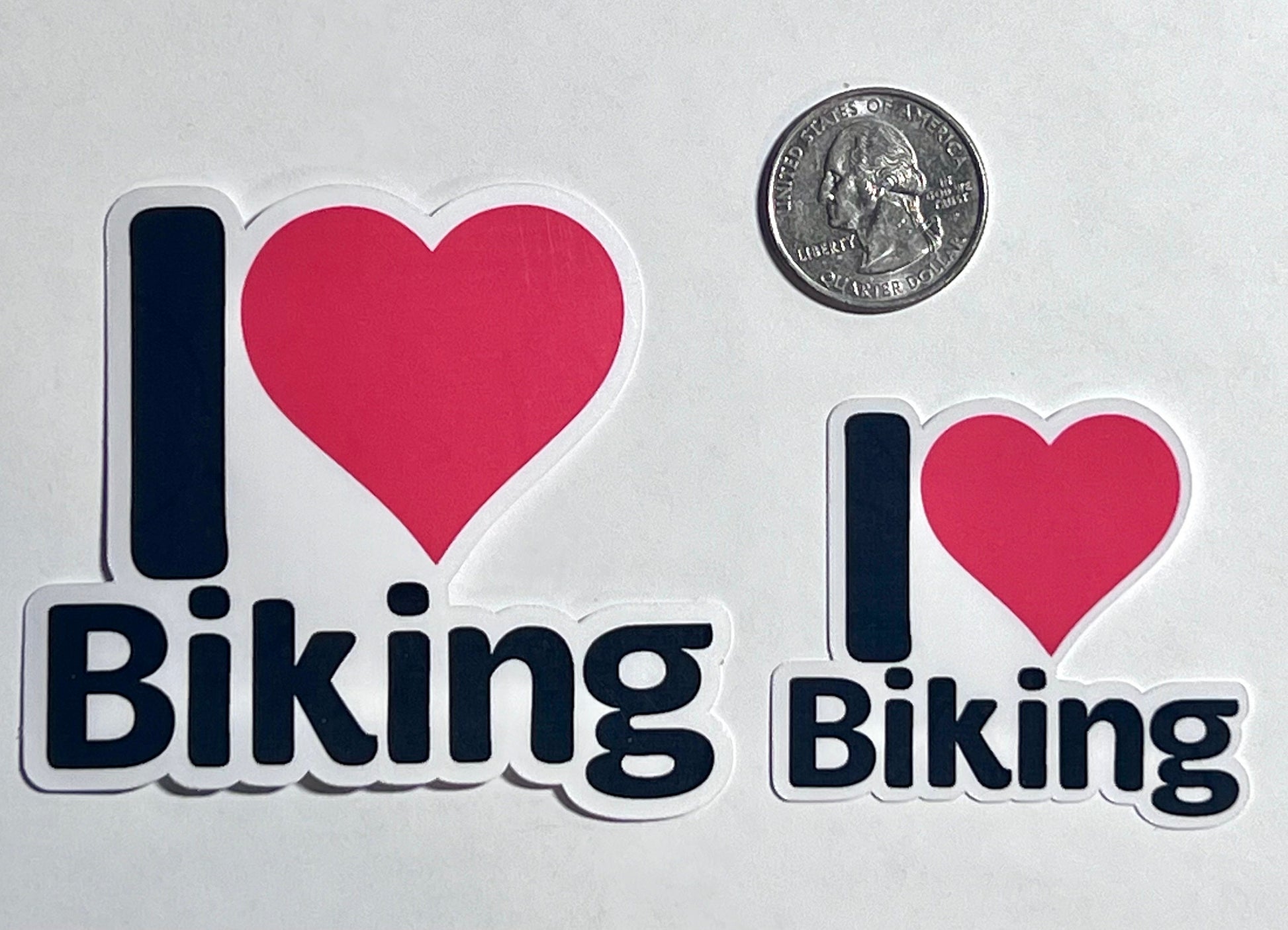 I Love Biking Vinyl Sticker image 2